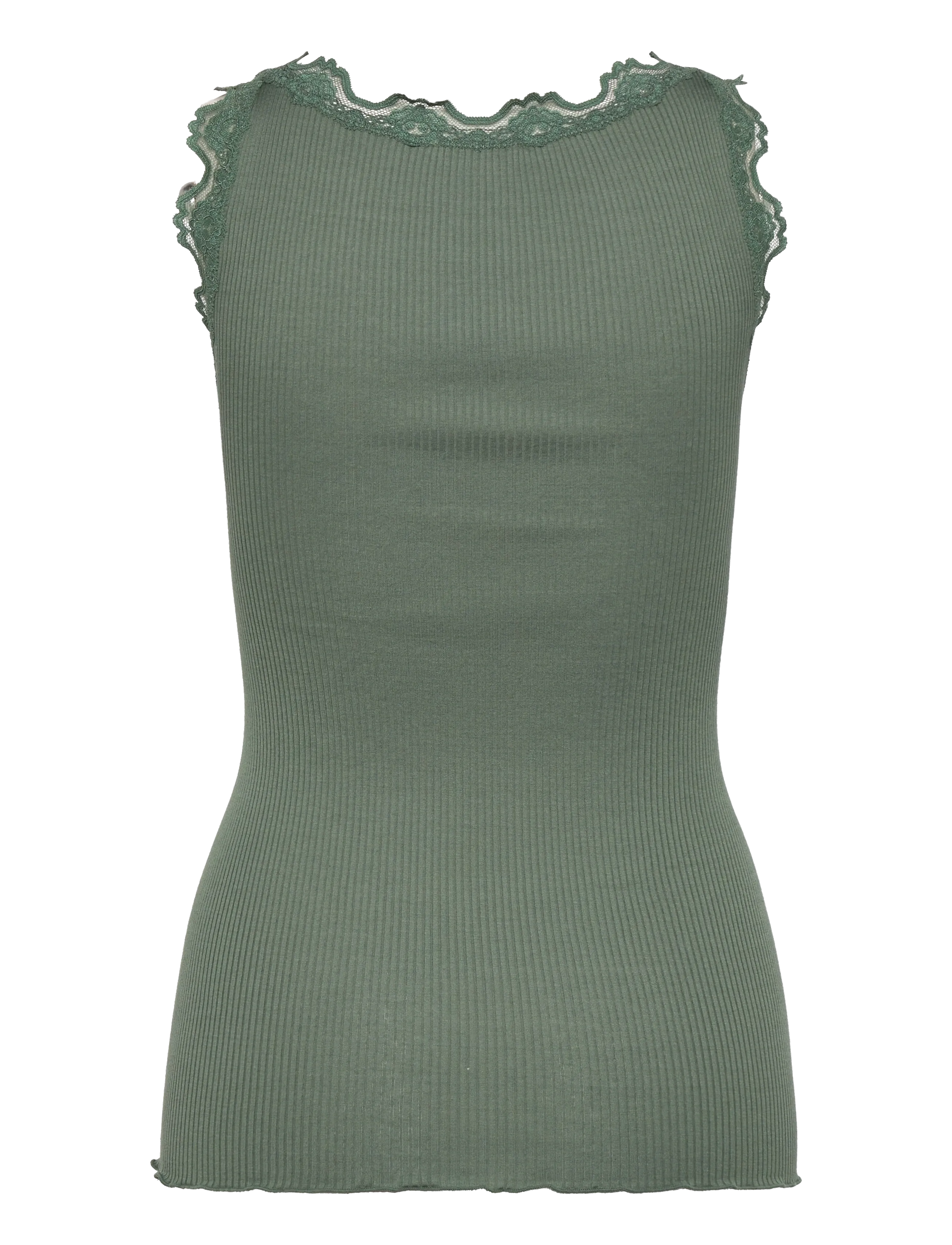 Rosemunde - RWBabette Silk SL U-neck Long Lace - laveste priser - laurel wreath - 2