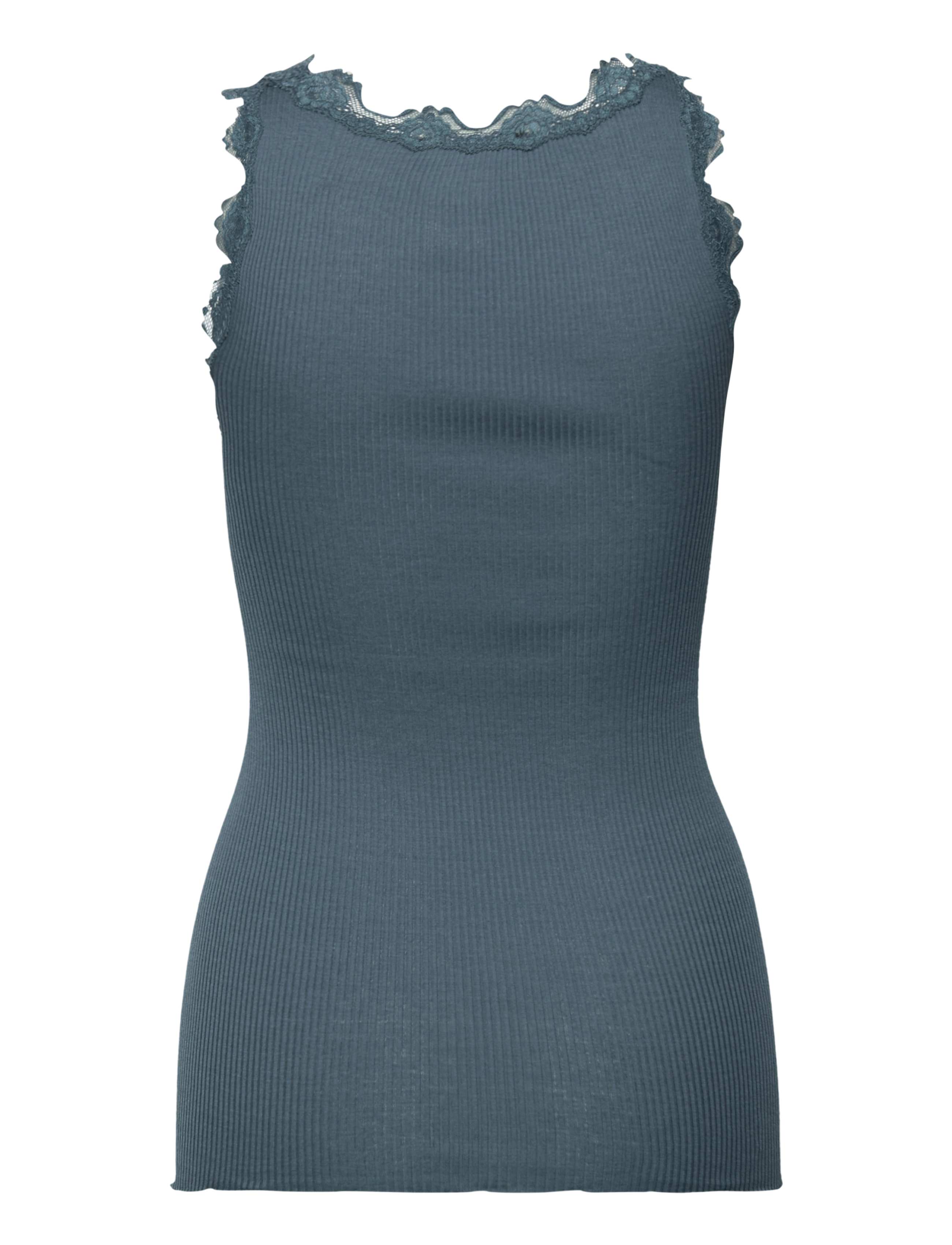 Rosemunde - RWBabette Silk SL U-neck Long Lace - laveste priser - mountain blue - 1