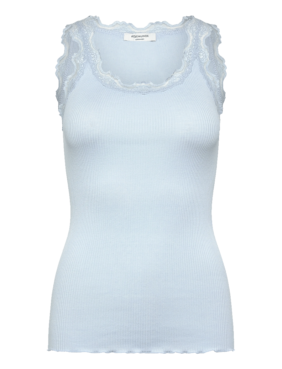 Rosemunde - RWBabette Silk SL U-neck Long Lace Top - varrukateta topid - nantucket blue - 1