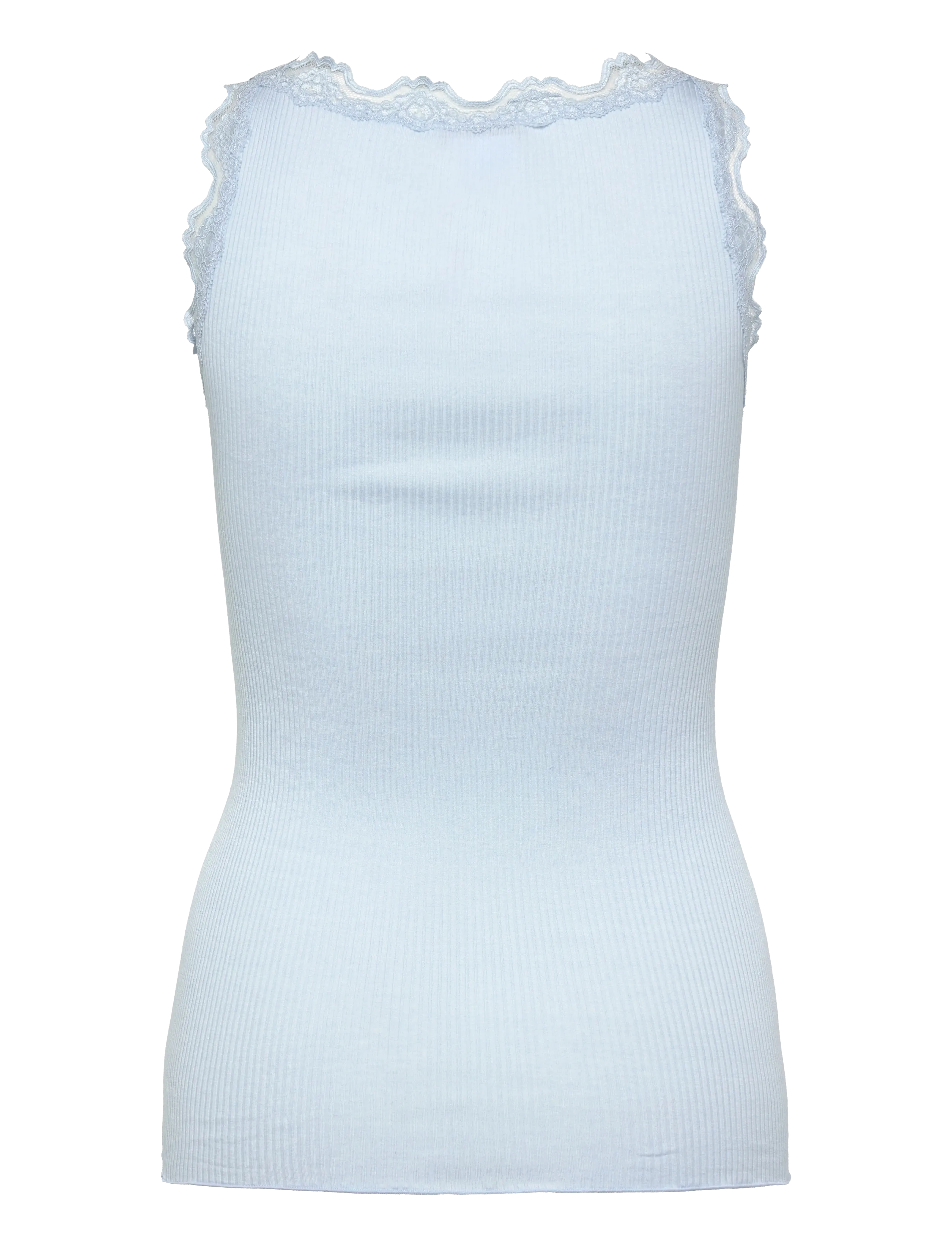 Rosemunde - RWBabette Silk SL U-neck Long Lace Top - Ärmellose tops - nantucket blue - 2