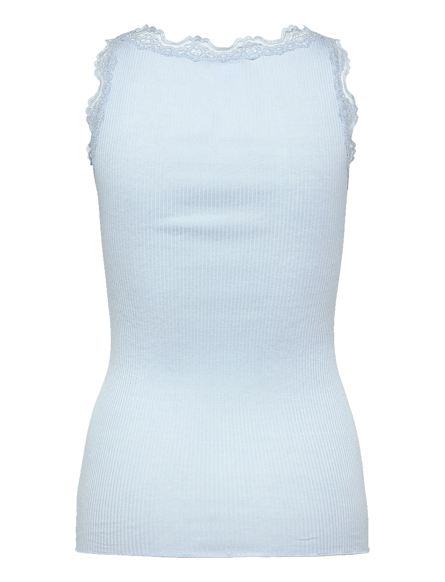 Rosemunde - RWBabette Silk SL U-neck Long Lace Top - varrukateta topid - nantucket blue - 2
