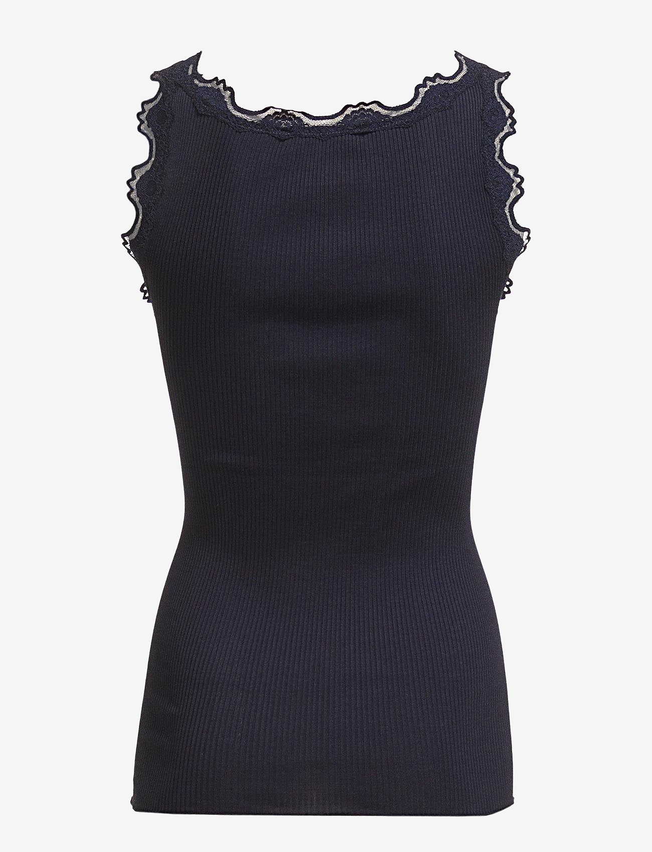Rosemunde - RWBabette SL U-neck Long Lace Top - tanktops - navy - 1