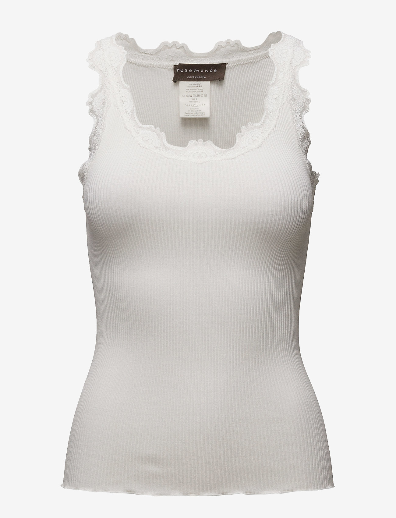 Rosemunde - Silk top w/ lace - sleeveless tops - new white - 0