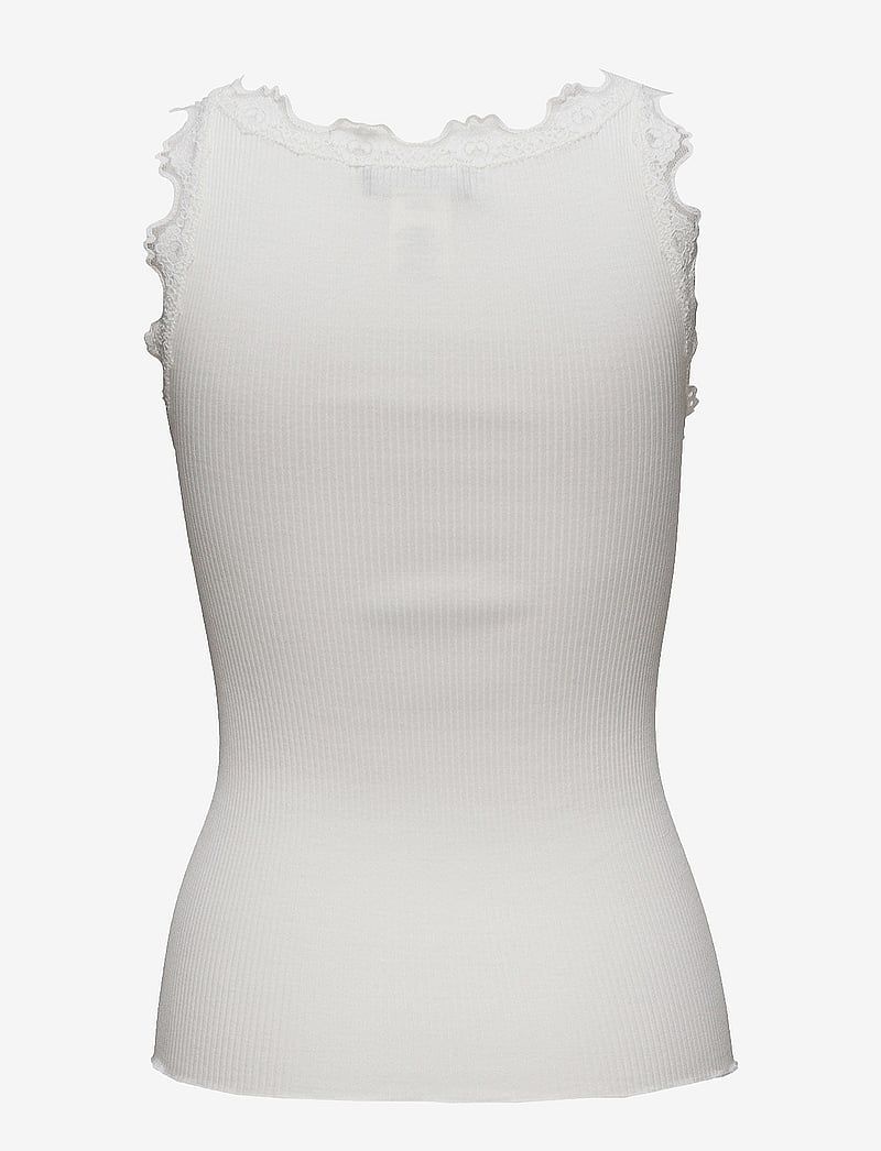 Rosemunde - RWBabette Silk SL U-neck Long Lace - linnen - new white - 2