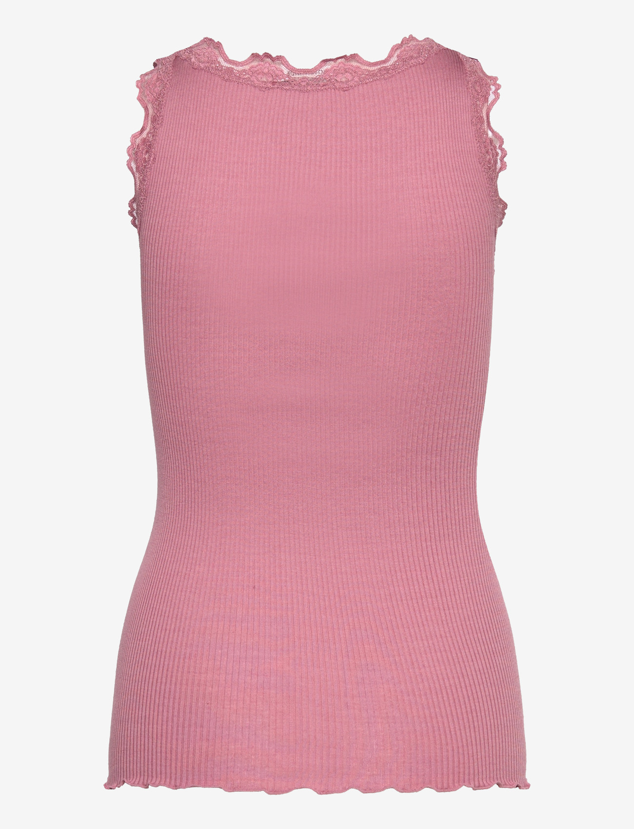 Rosemunde - RWBabette Silk SL U-neck Long Lace - tanktops - nostalgia rose - 1
