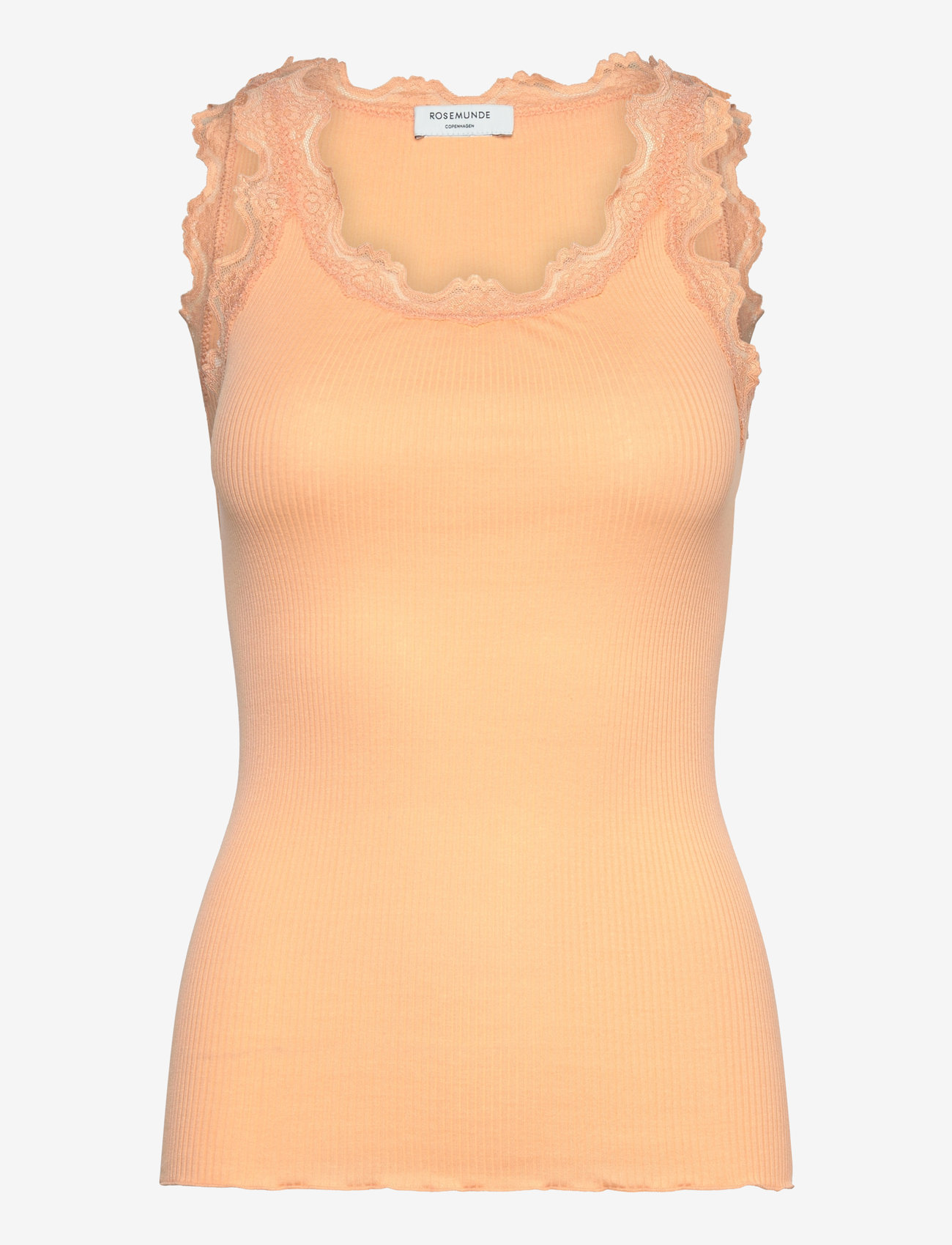 Rosemunde - RWBabette Silk SL U-neck Long Lace - linnen - peach fuzz - 1