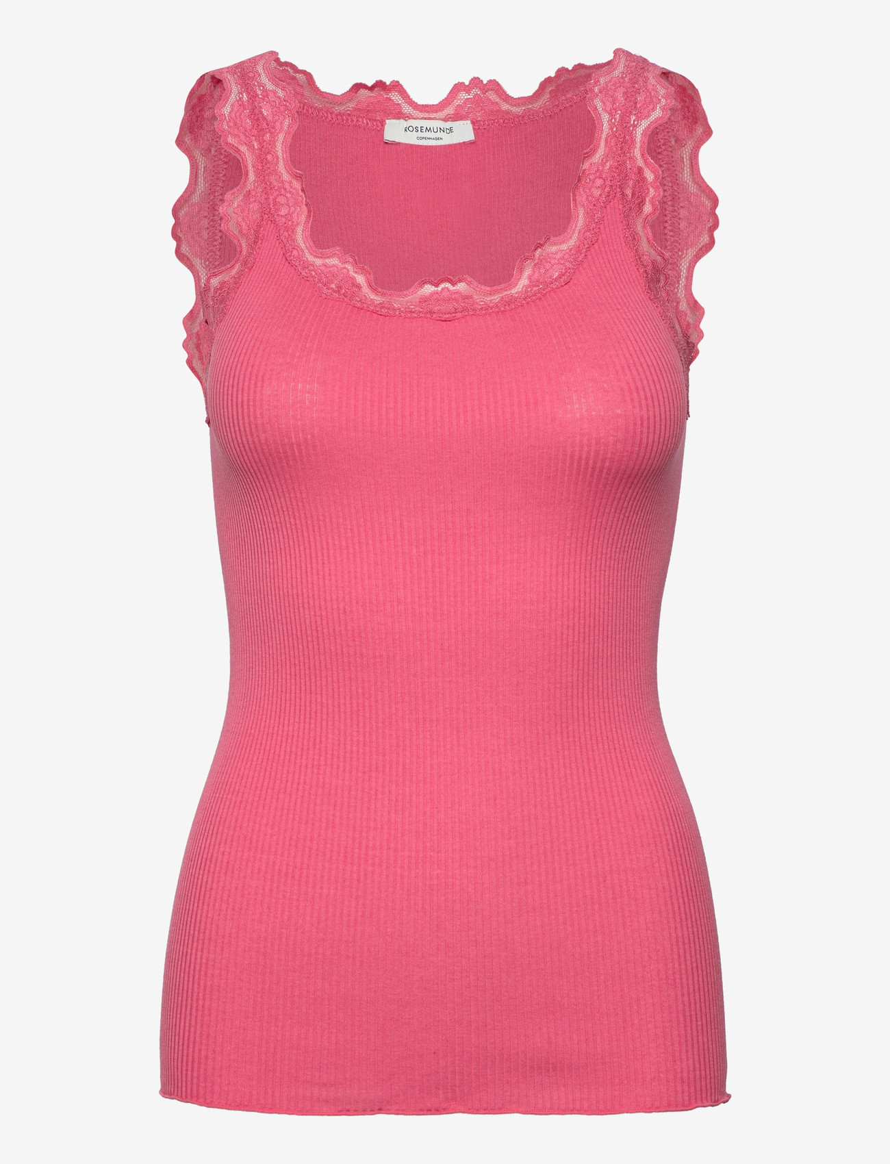 Rosemunde - RWBabette Silk SL U-neck Long Lace - tanktops - rapture rose - 1