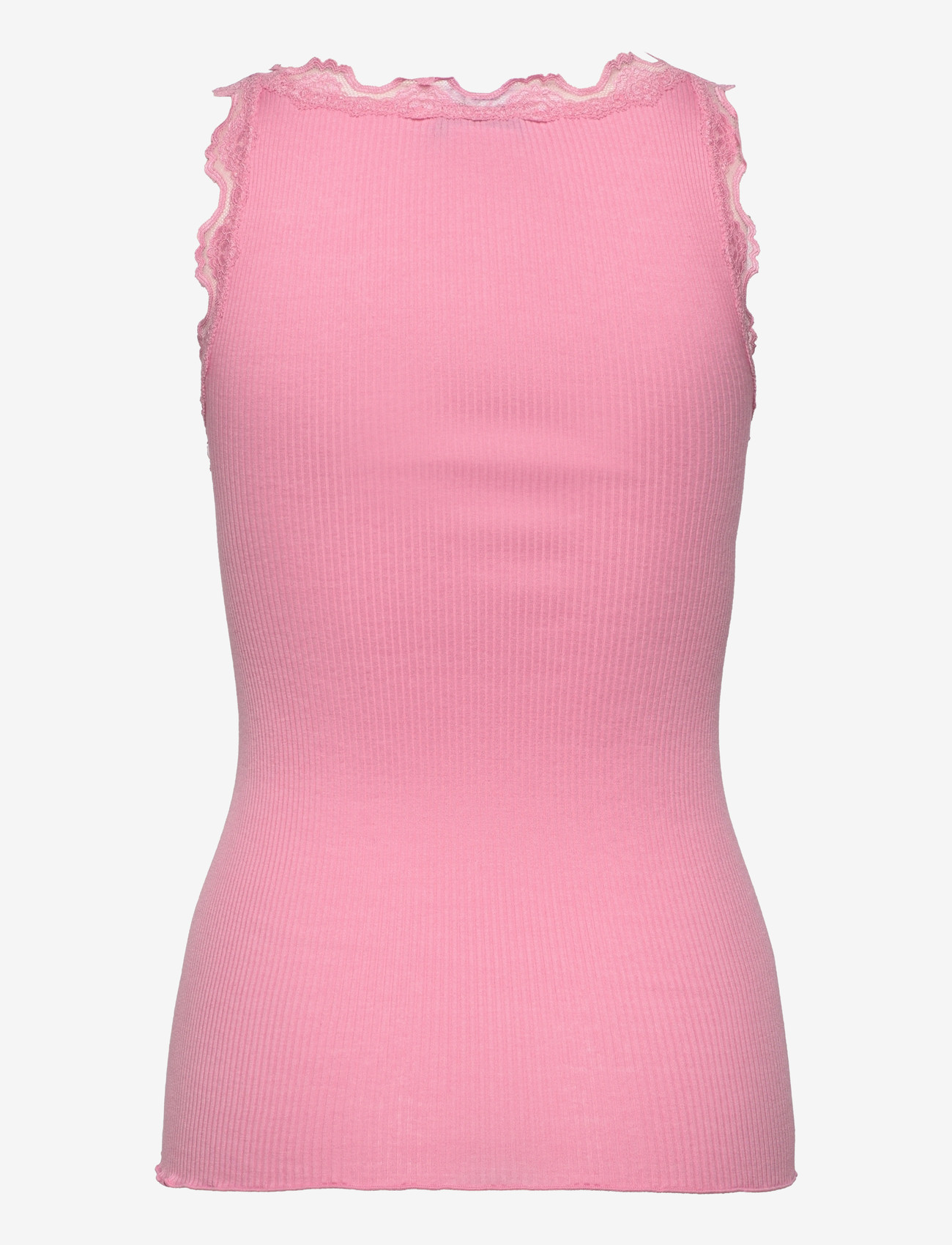 Rosemunde - RWBabette Silk SL U-neck Long Lace - tanktops - sea pink - 2