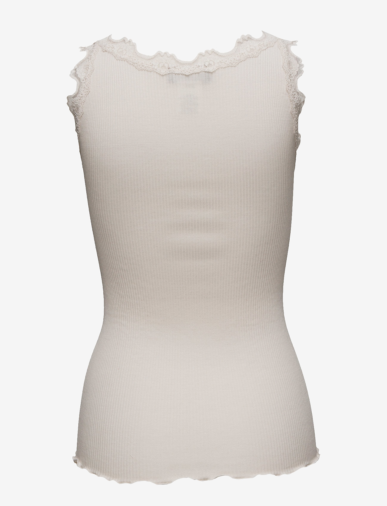 Rosemunde - RWBabette Silk SL U-neck Long Lace - Ärmellose tops - soft powder - 1