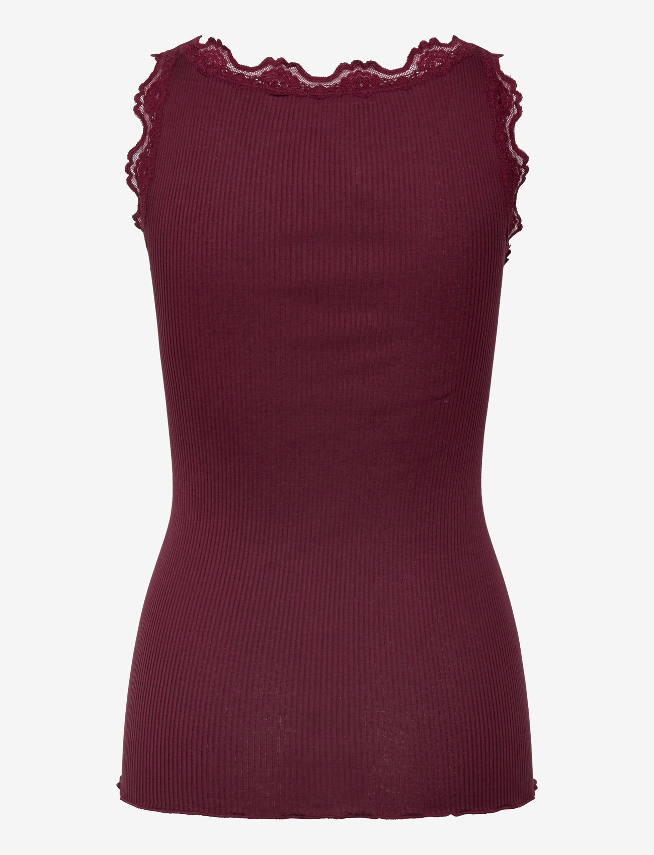 Rosemunde - RWBabette Silk SL U-neck Long Lace - linnen - tawny port - 2