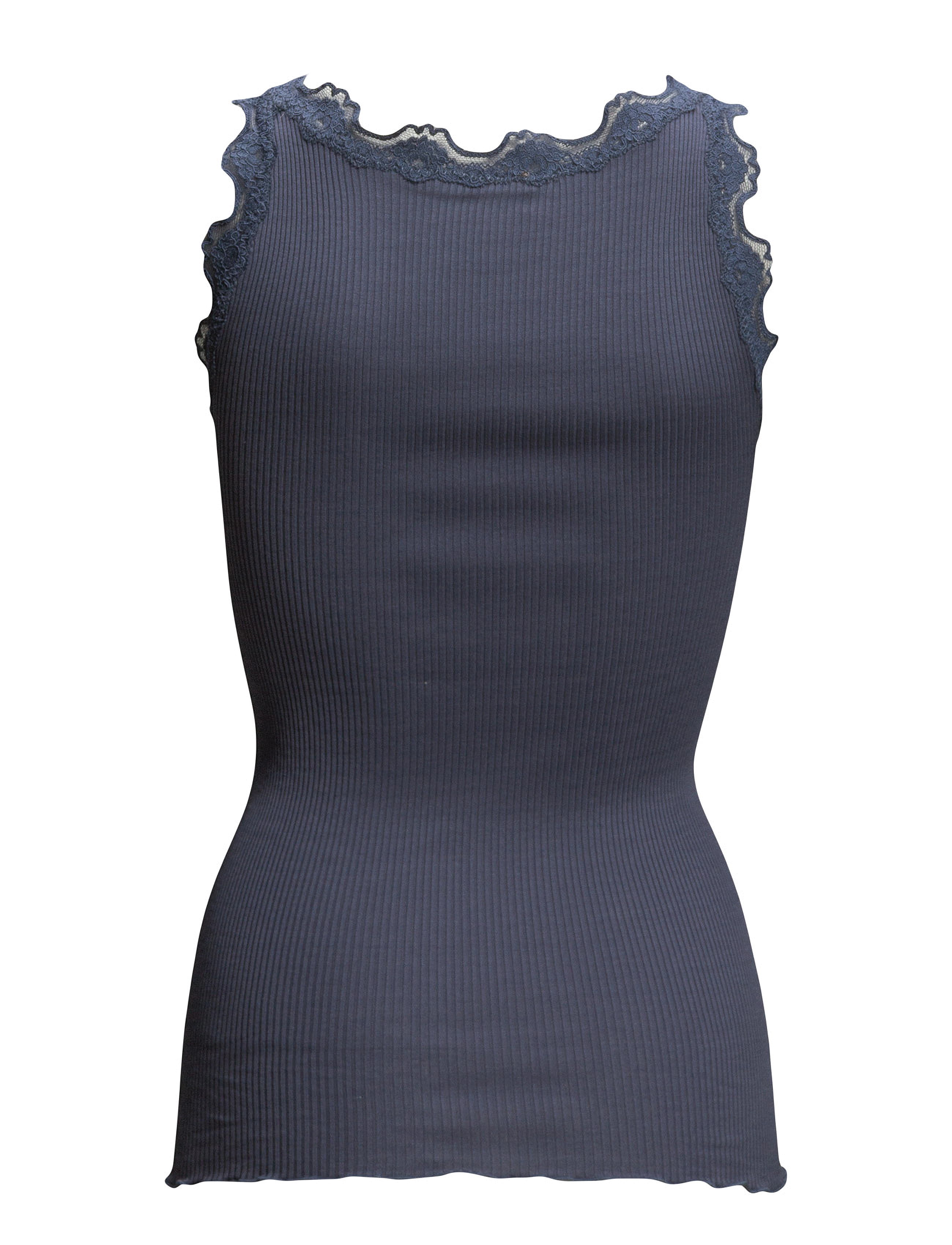 Rosemunde - RWBabette Silk SL U-neck Long Lace - laveste priser - true navy - 1
