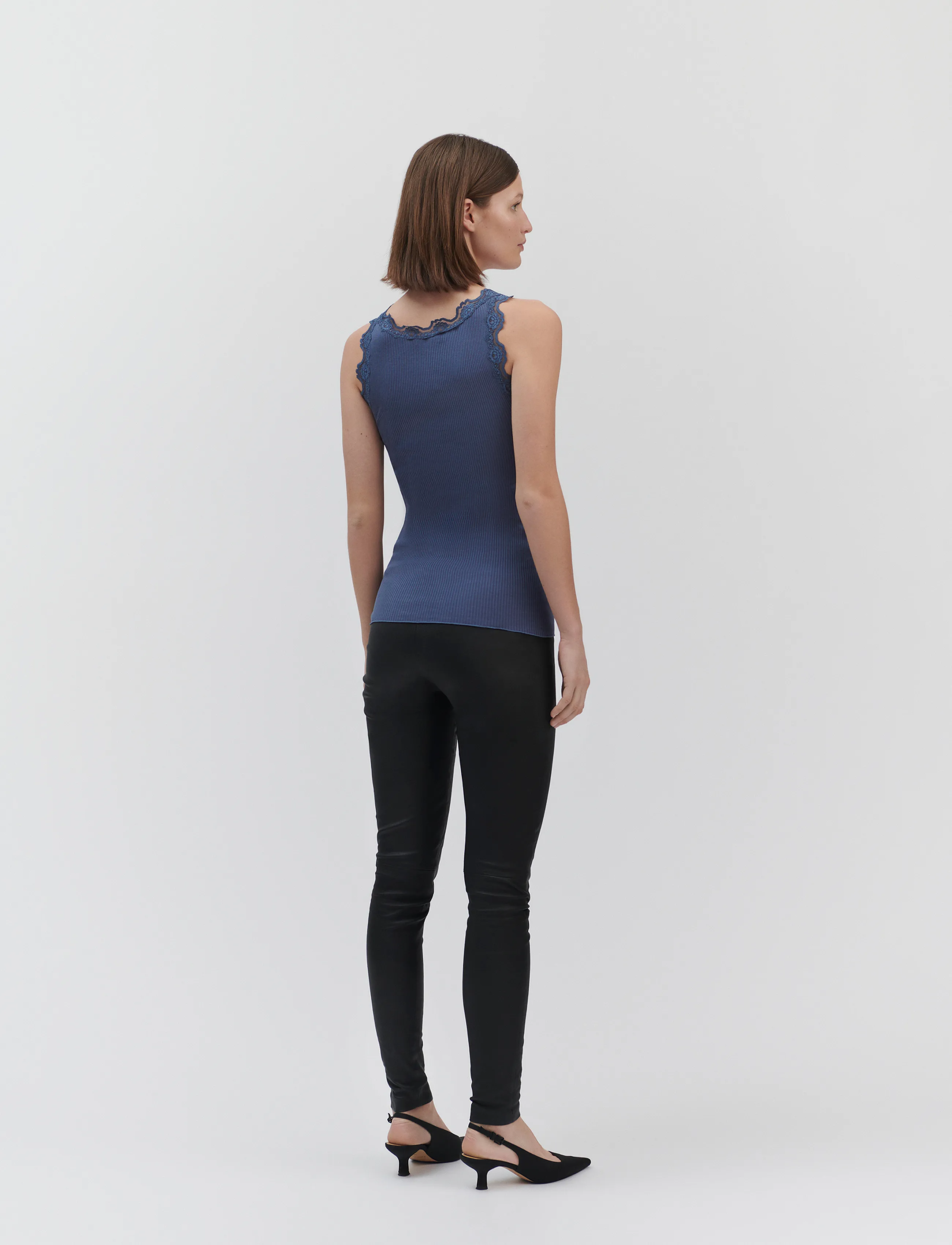 Rosemunde - RWBabette Silk SL U-neck Long Lace - sommerschnäppchen - true navy - 5