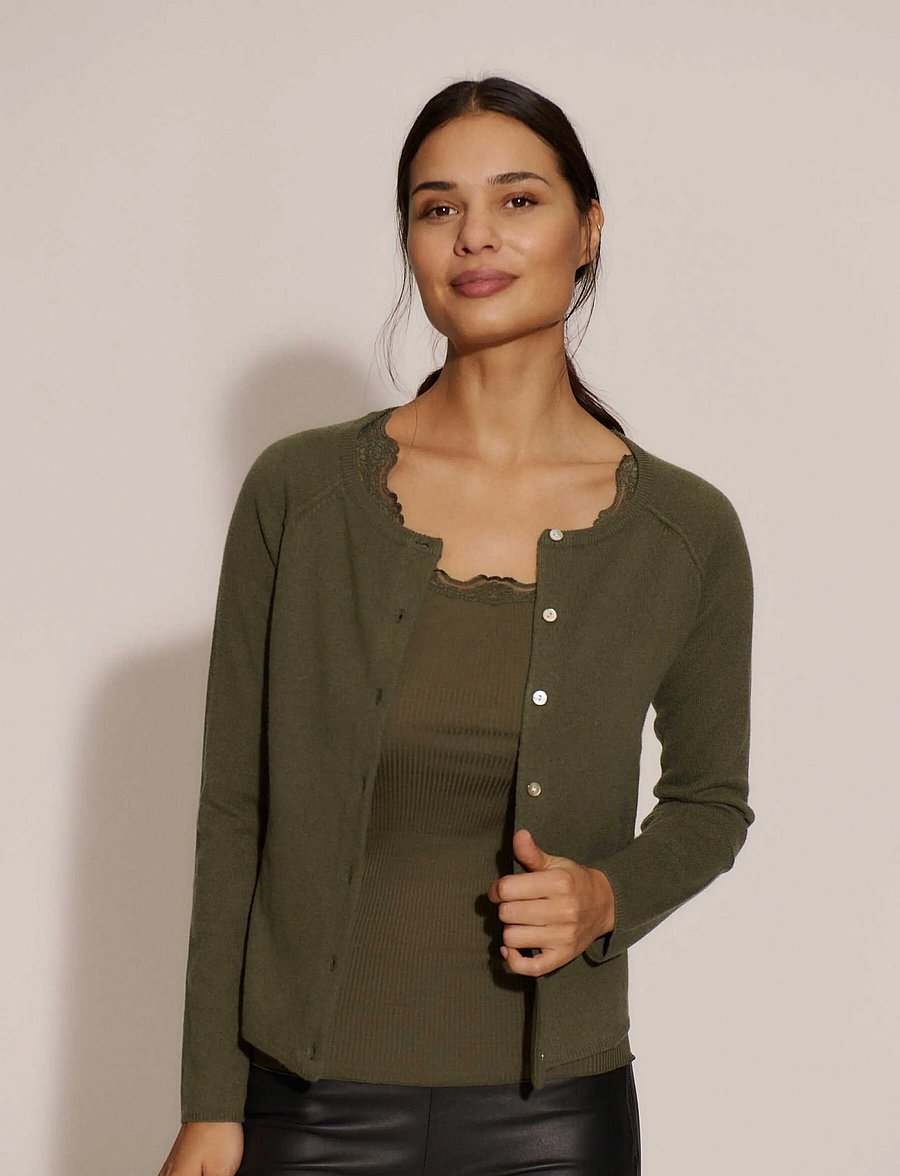Rosemunde - RWBabette Silk SL U-neck Long Lace Top - Ärmellose tops - walnut - 3