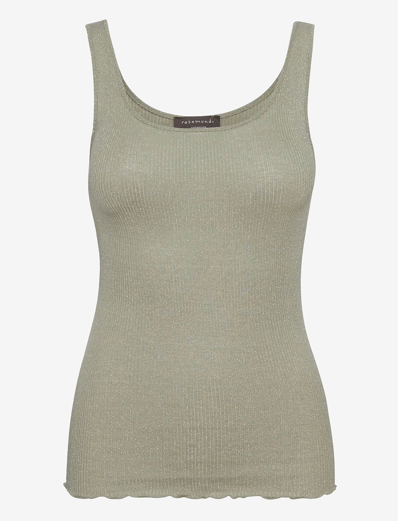 Rosemunde - Silk top regular w/lurex - seagrass shine - 0