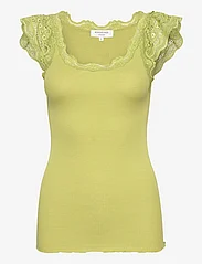 Rosemunde - Silk top w/ lace - sleeveless tops - avokado green - 0