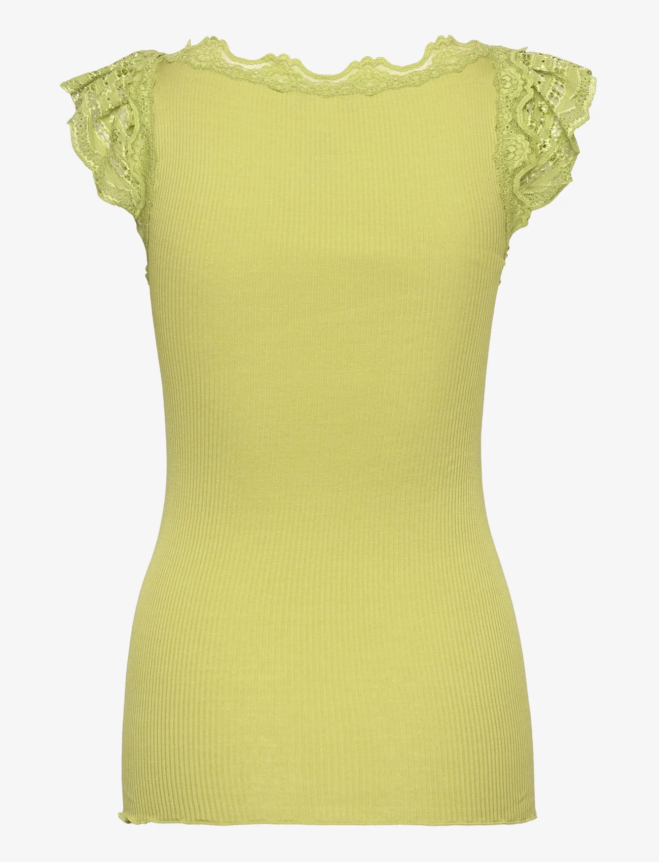 Rosemunde - Silk top w/ lace - sleeveless tops - avokado green - 1