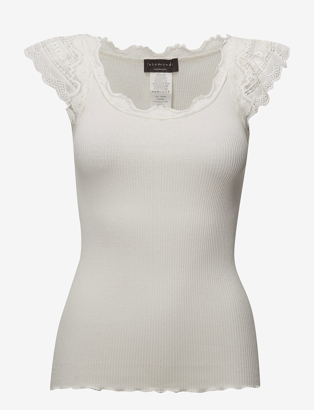 Rosemunde - Silk top w/ lace - ivory - 0