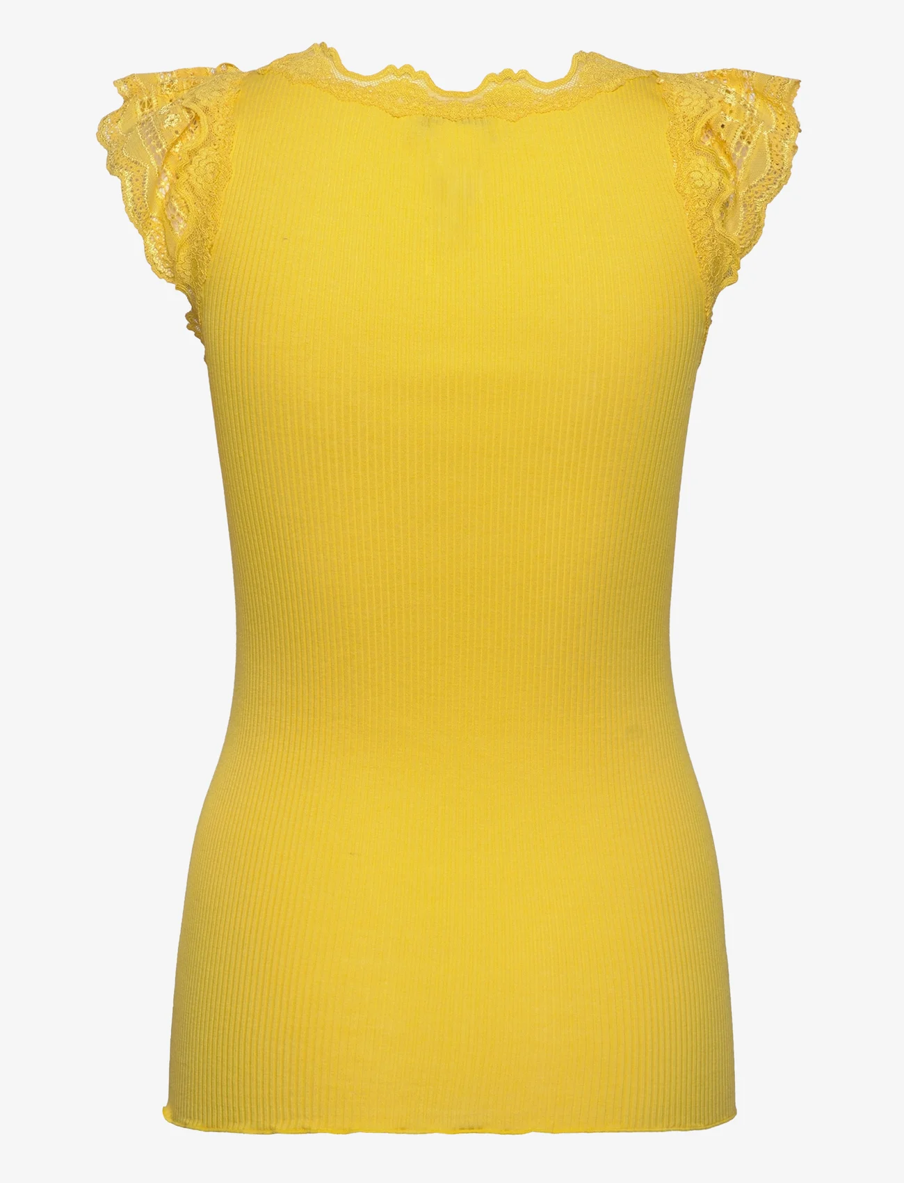 Rosemunde - Silk top w/ lace - varrukateta alussärgid - sunshine yellow - 1