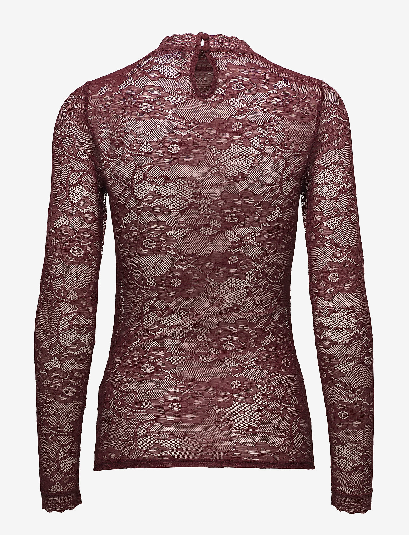 Rosemunde - T-shirt regular ls w/lace - cabernet - 1