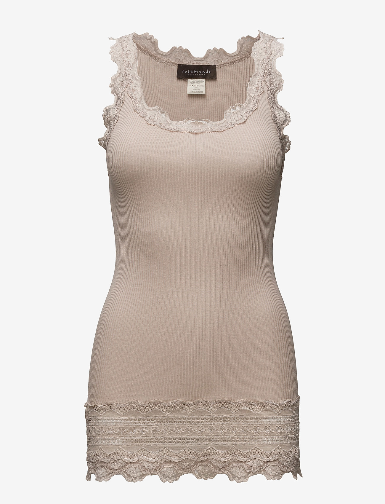 Rosemunde - Silk top w/ lace - cacao - 0