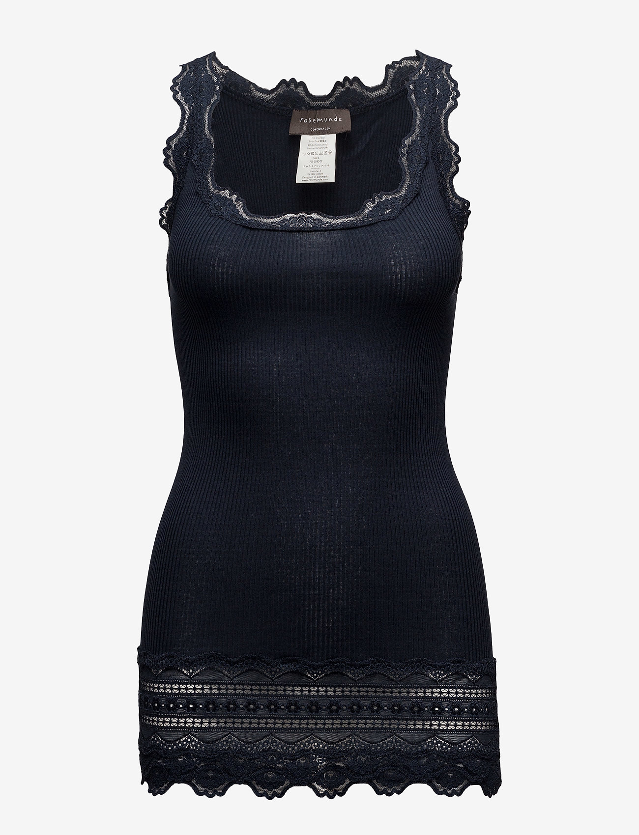 Rosemunde - Silk top w/ lace - navy - 0