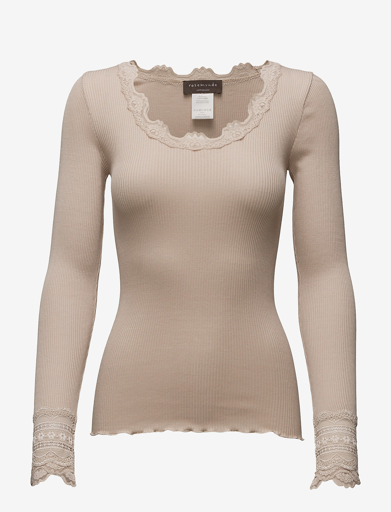 Rosemunde RWBenita LS O-neck Lace T-shirt - Kleding - CACAO / beige