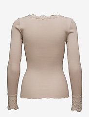 Rosemunde - Silk t-shirt w/ lace - long-sleeved tops - cacao - 1