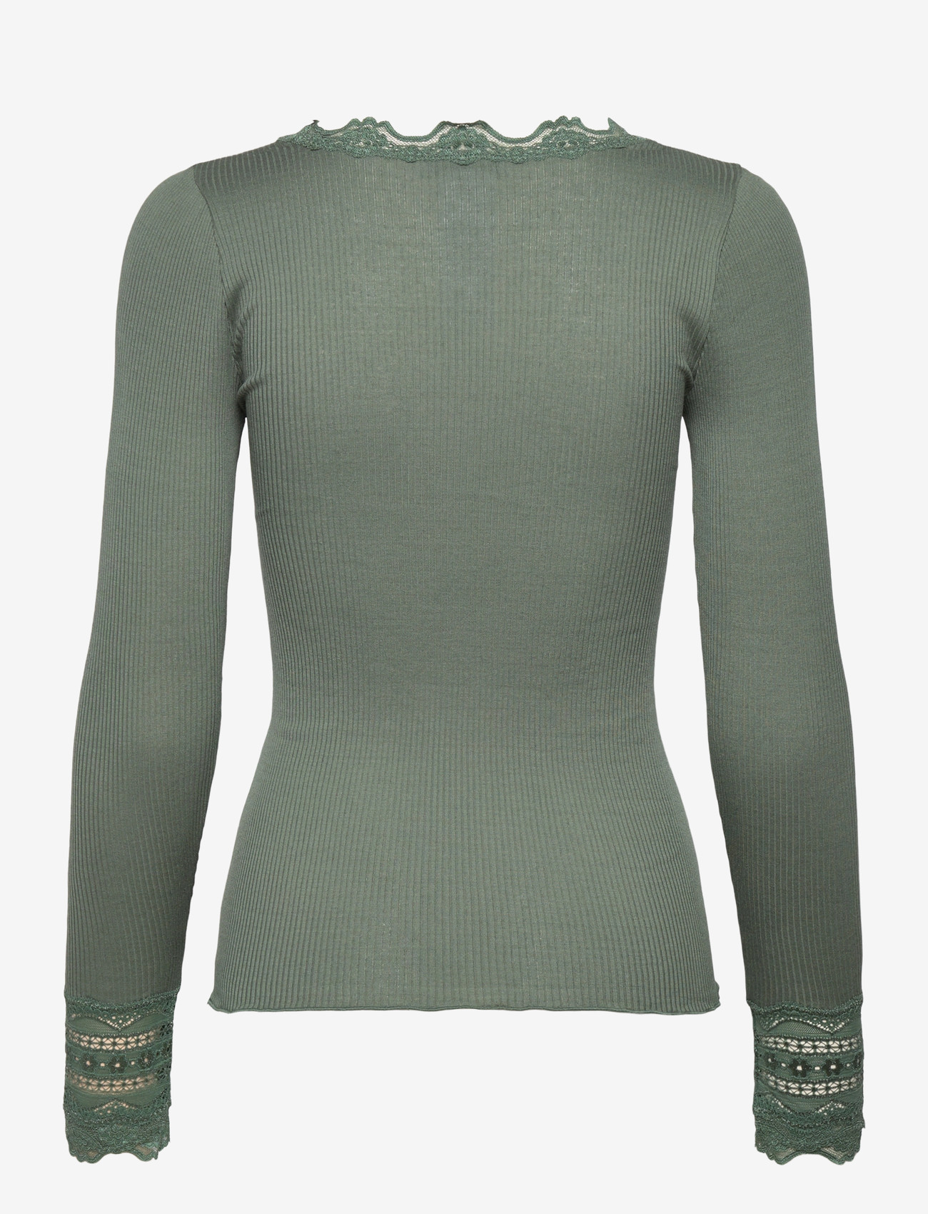 Rosemunde - Silk t-shirt w/ lace - langærmede toppe - laurel wreath - 1