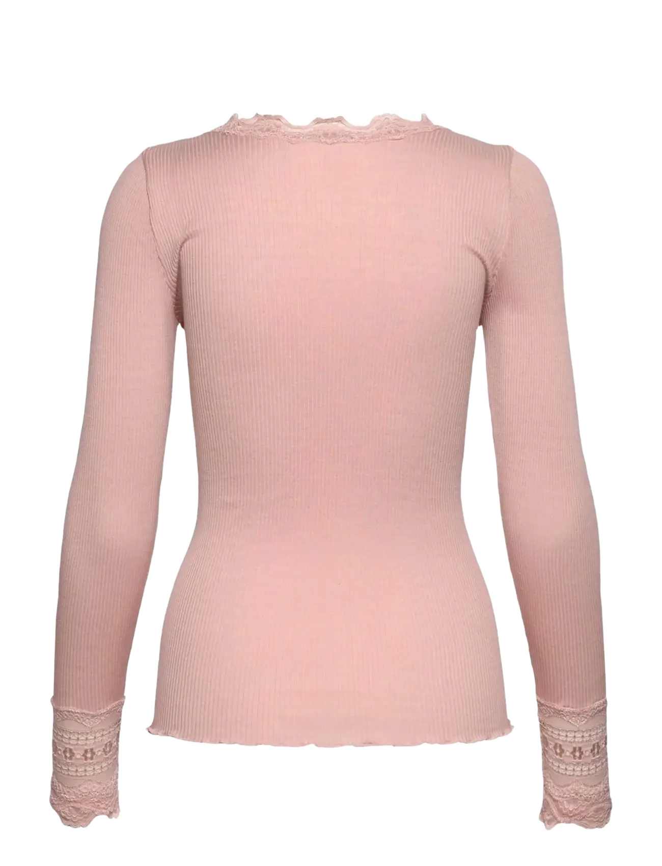 Rosemunde - RWBenita Silk LS O-neck Lace T-shirt - t-shirts met lange mouwen - rose smoke - 2