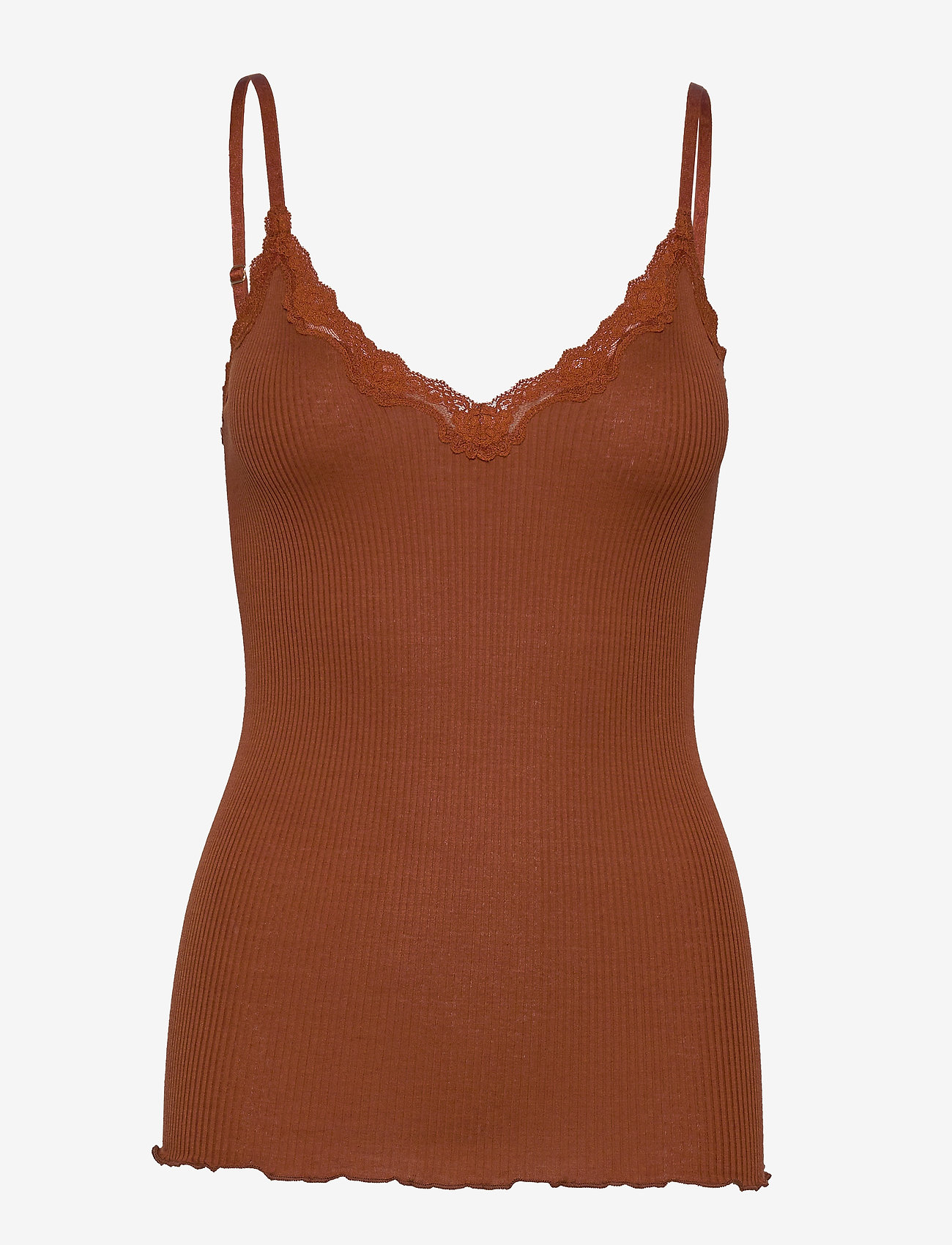 Rosemunde - Silk strap top regular w/rev vintag - amber brown - 0
