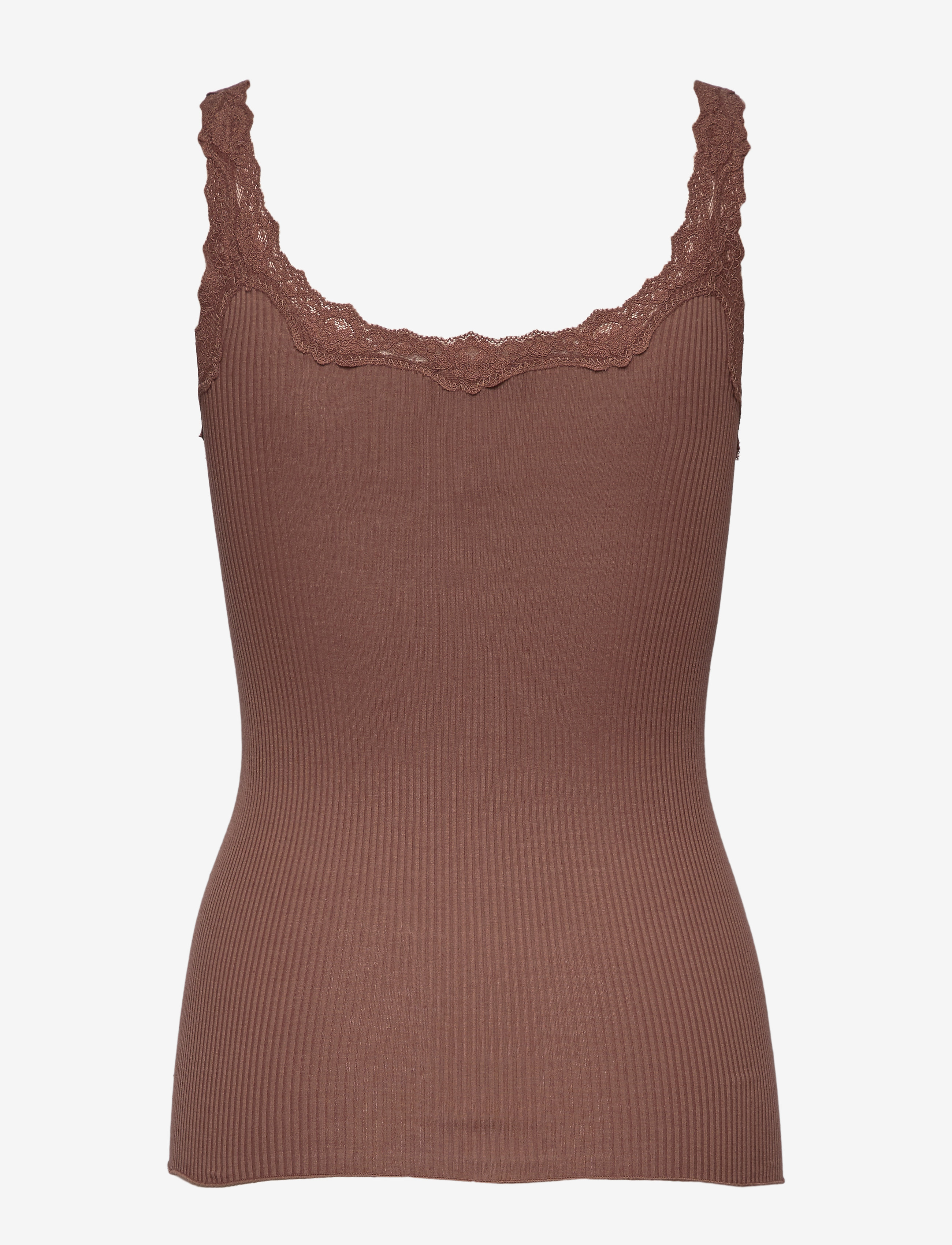 Rosemunde - RWBabette Silk SL Deep Back Lace To - linnen - acorn - 1