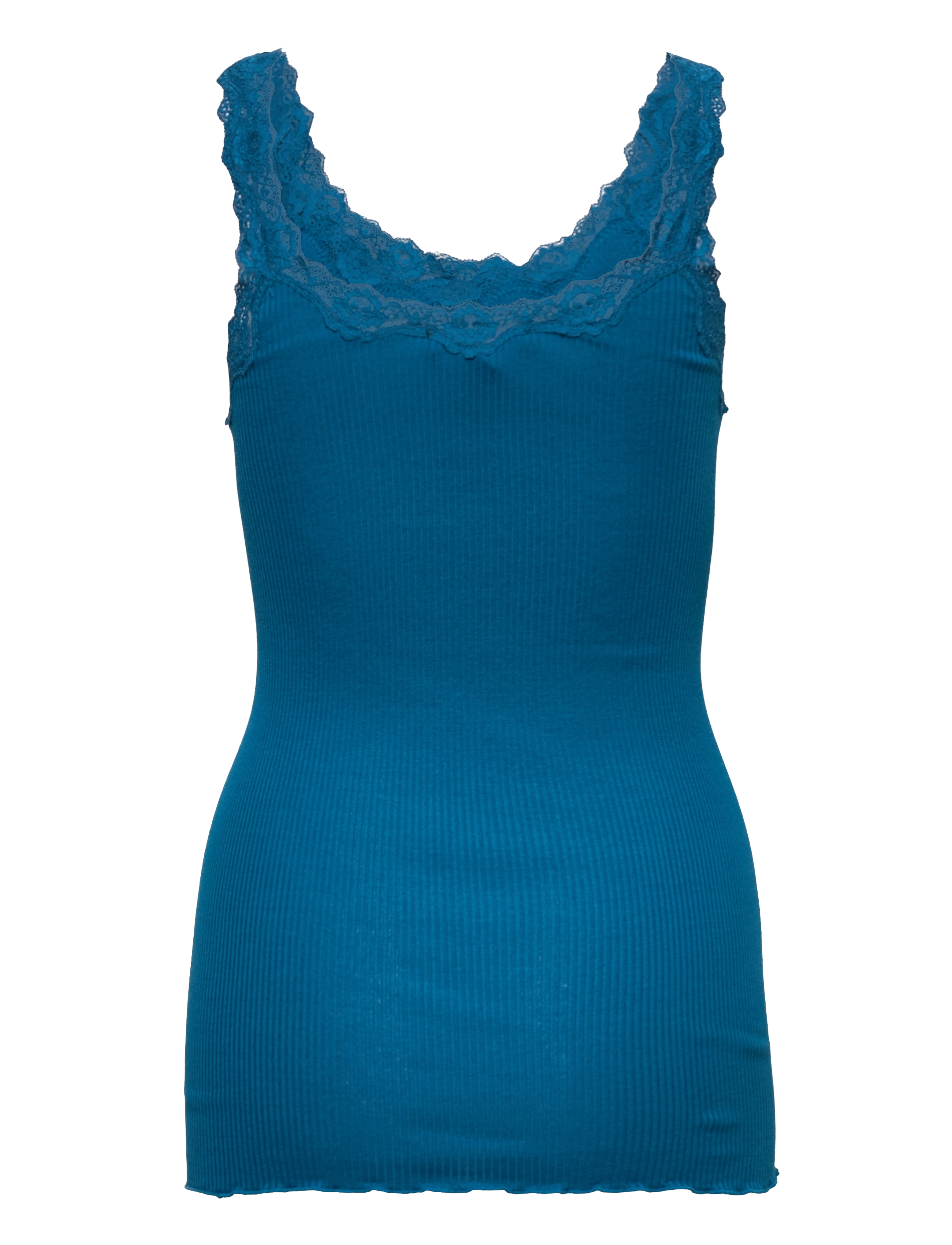 Rosemunde - RWBabette Silk SL Deep Back Lace To - laveste priser - atlantis blue - 1
