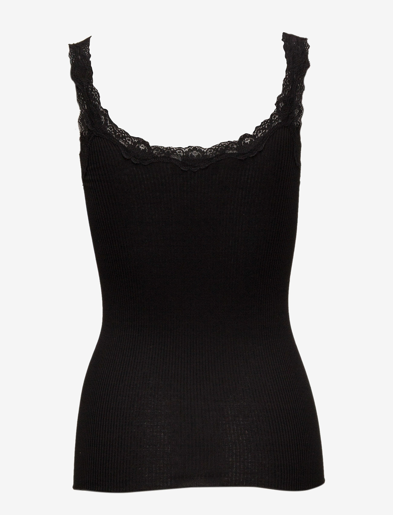 Rosemunde - Silk top w/ lace - sleeveless tops - black - 1