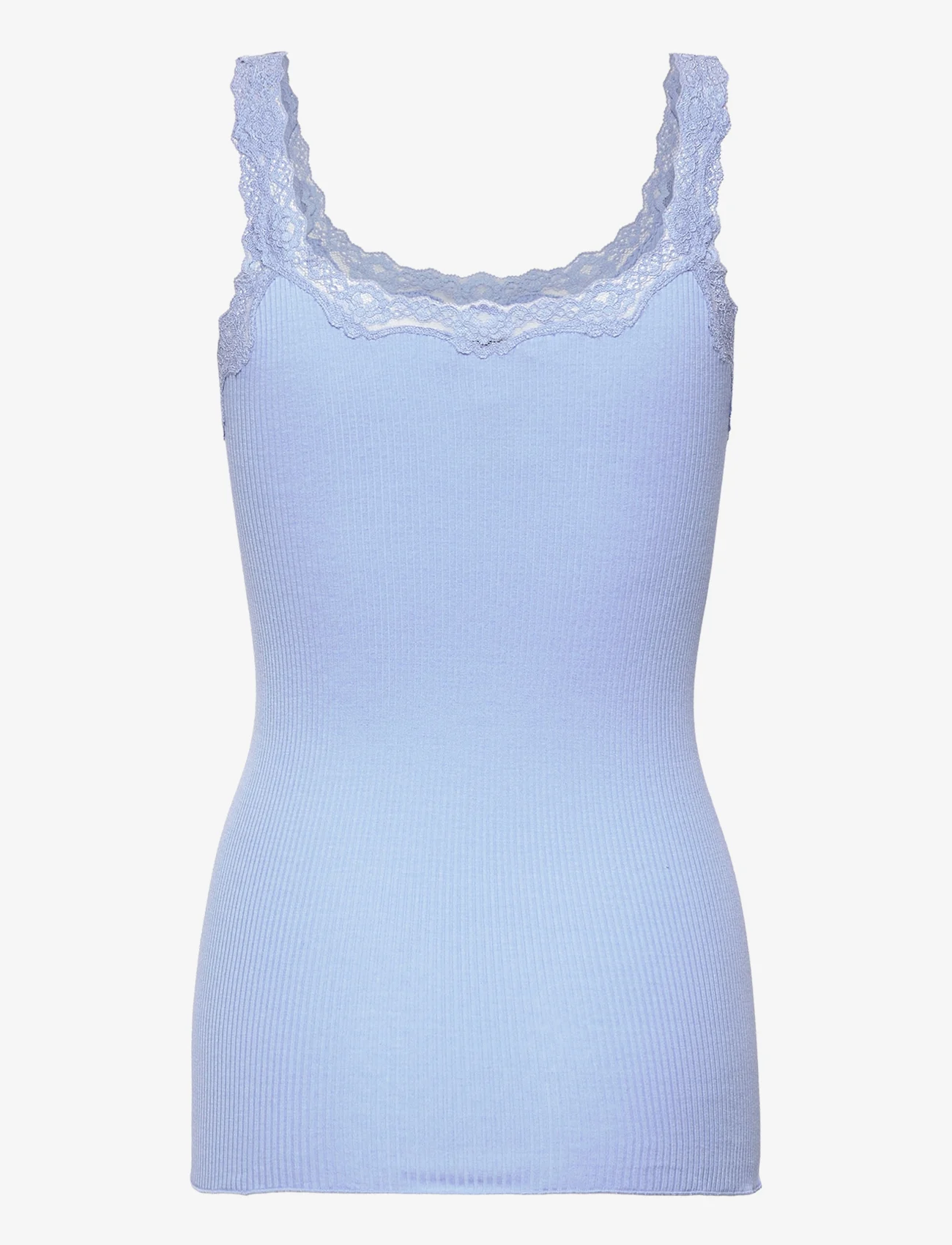 Rosemunde - Silk top w/ lace - sleeveless tops - blue heaven - 1