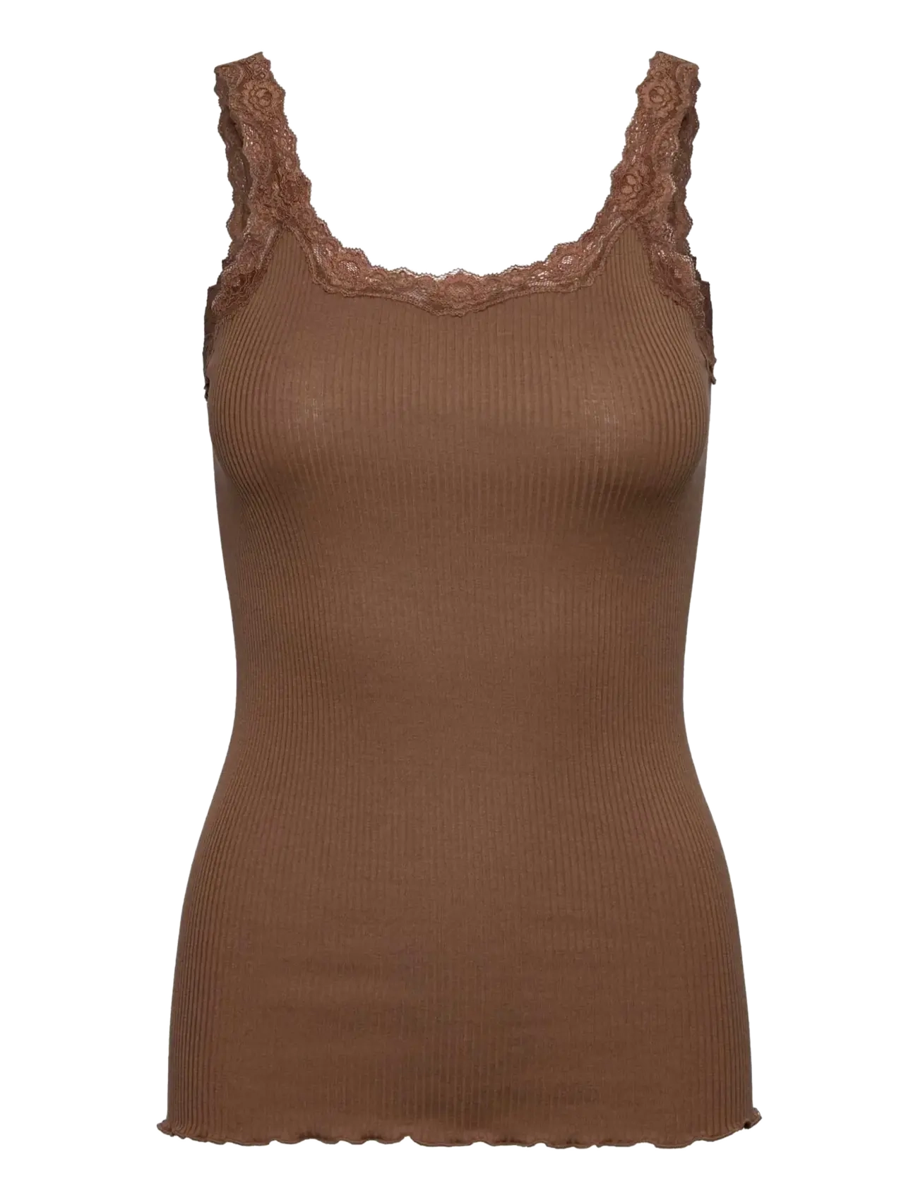 Rosemunde RWBabette Silk SL Deep Back Lace Top - Linnen - COCA MOCHA / brown