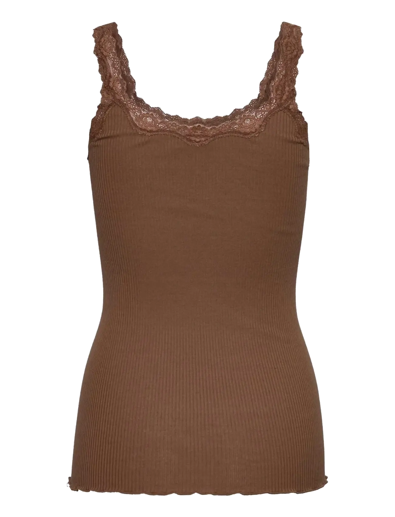 Rosemunde - RWBabette Silk SL Deep Back Lace Top - linnen - coca mocha - 1