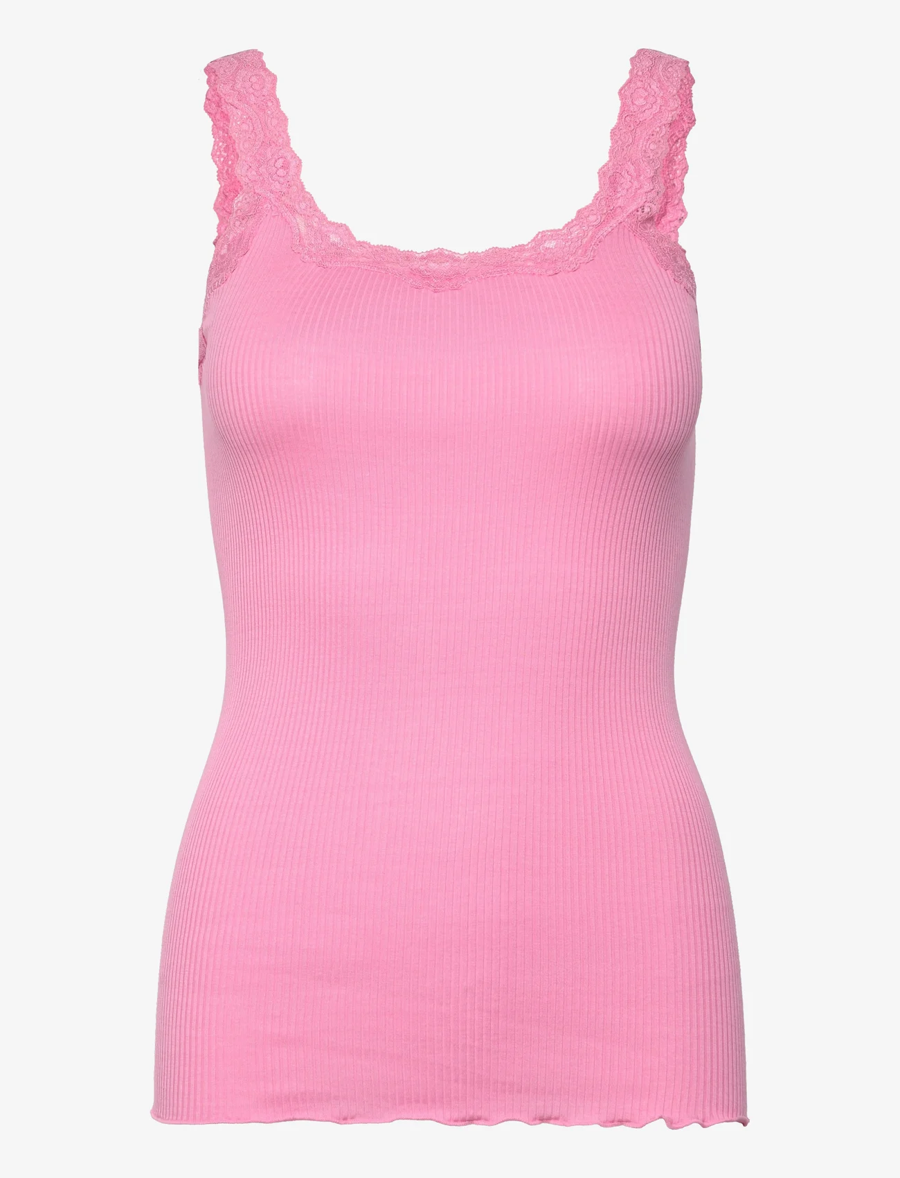 Rosemunde - Silk top w/ lace - sleeveless tops - dolly pink - 0