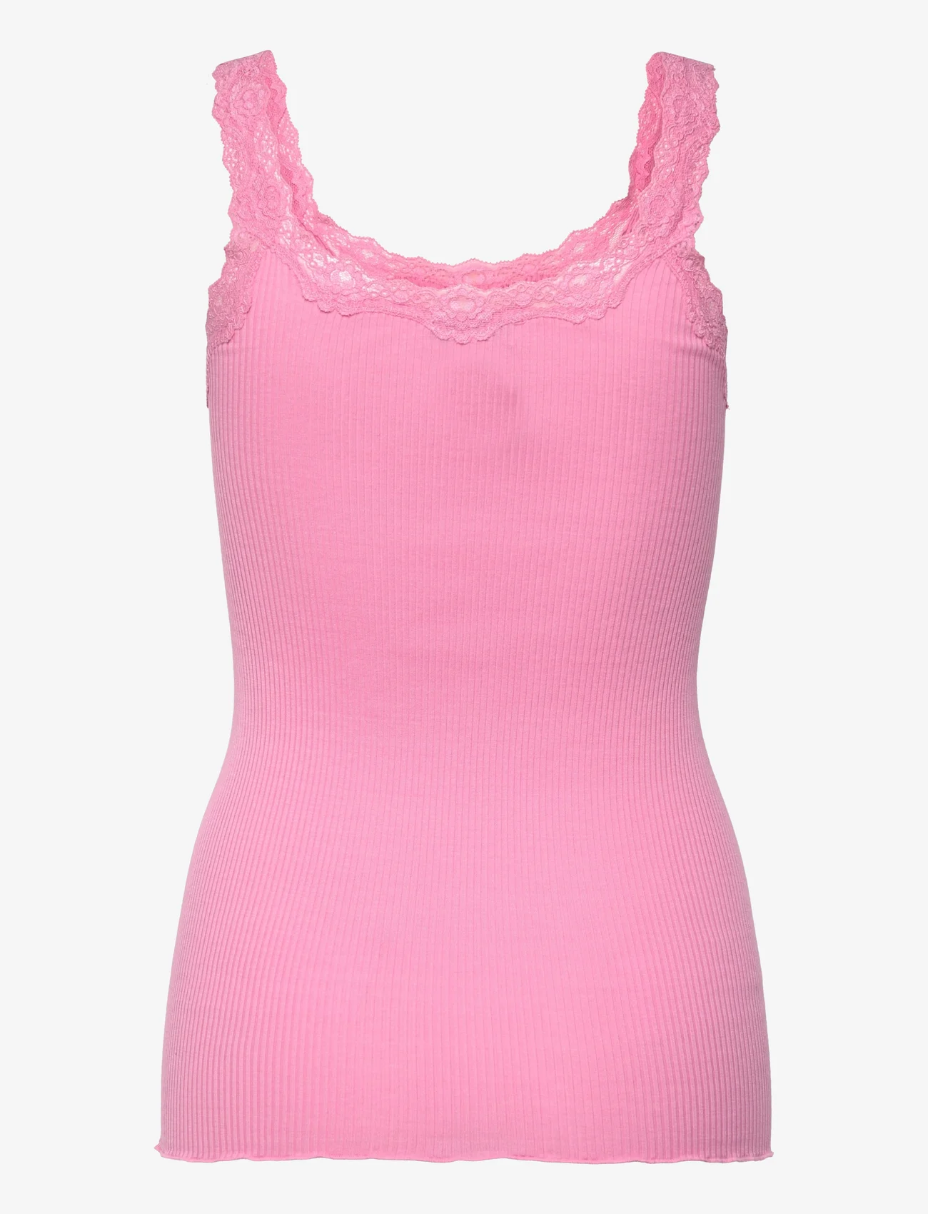 Rosemunde - Silk top w/ lace - sleeveless tops - dolly pink - 1