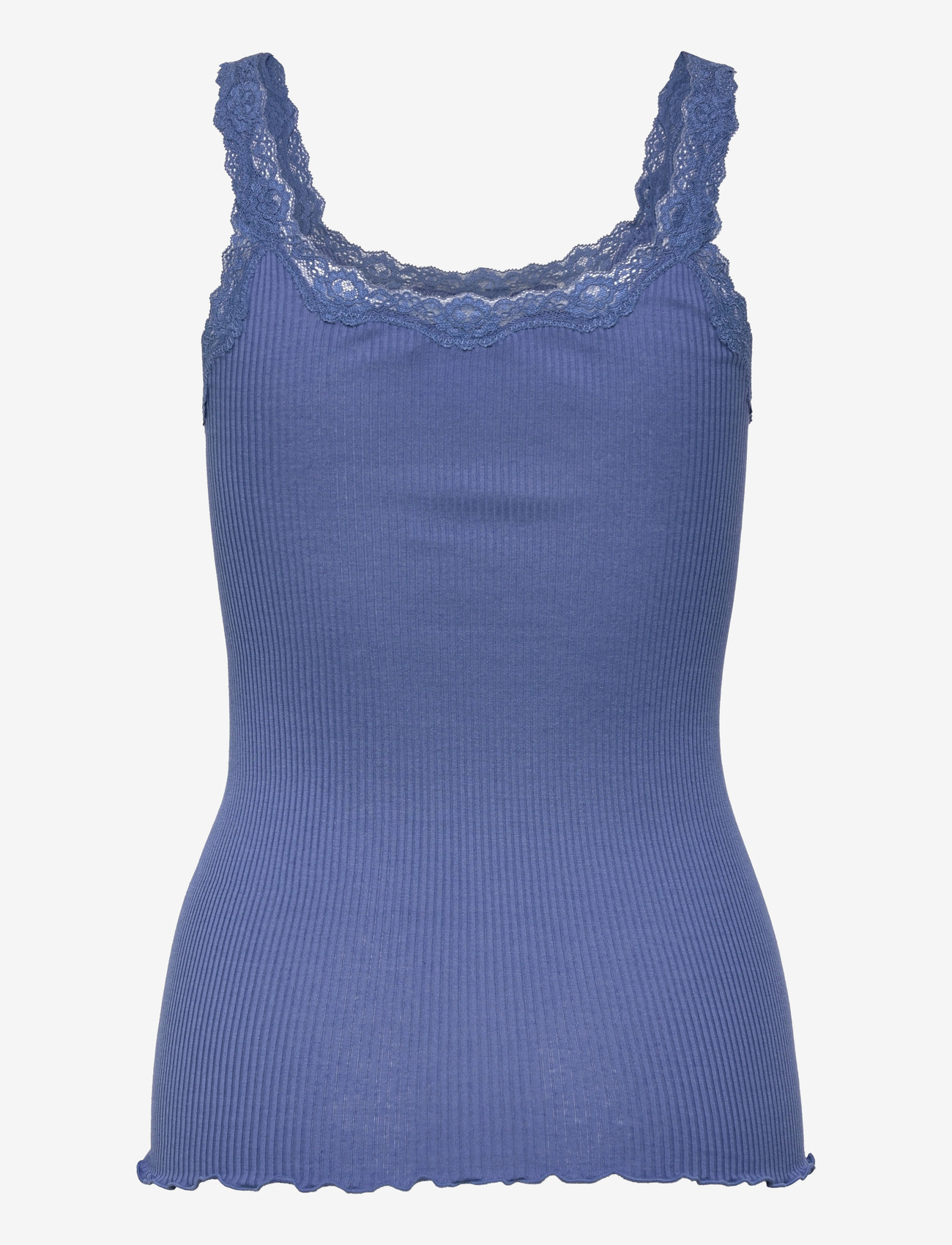 Rosemunde - RWBabette Silk SL Deep Back Lace Top - tanktops - dutch blue - 2
