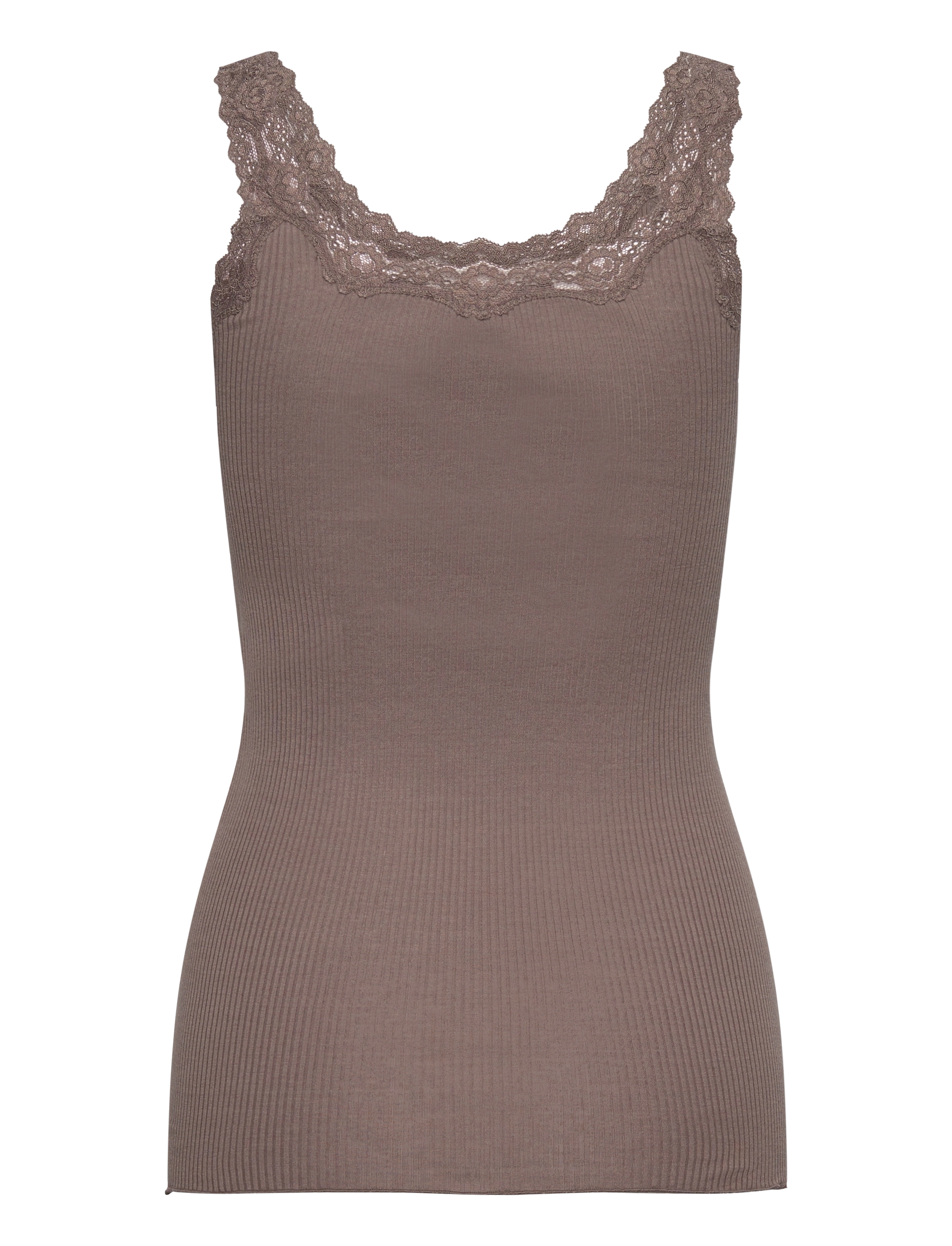 Rosemunde - RWBabette Silk SL Deep Back Lace To - tanktops - falcon - 1