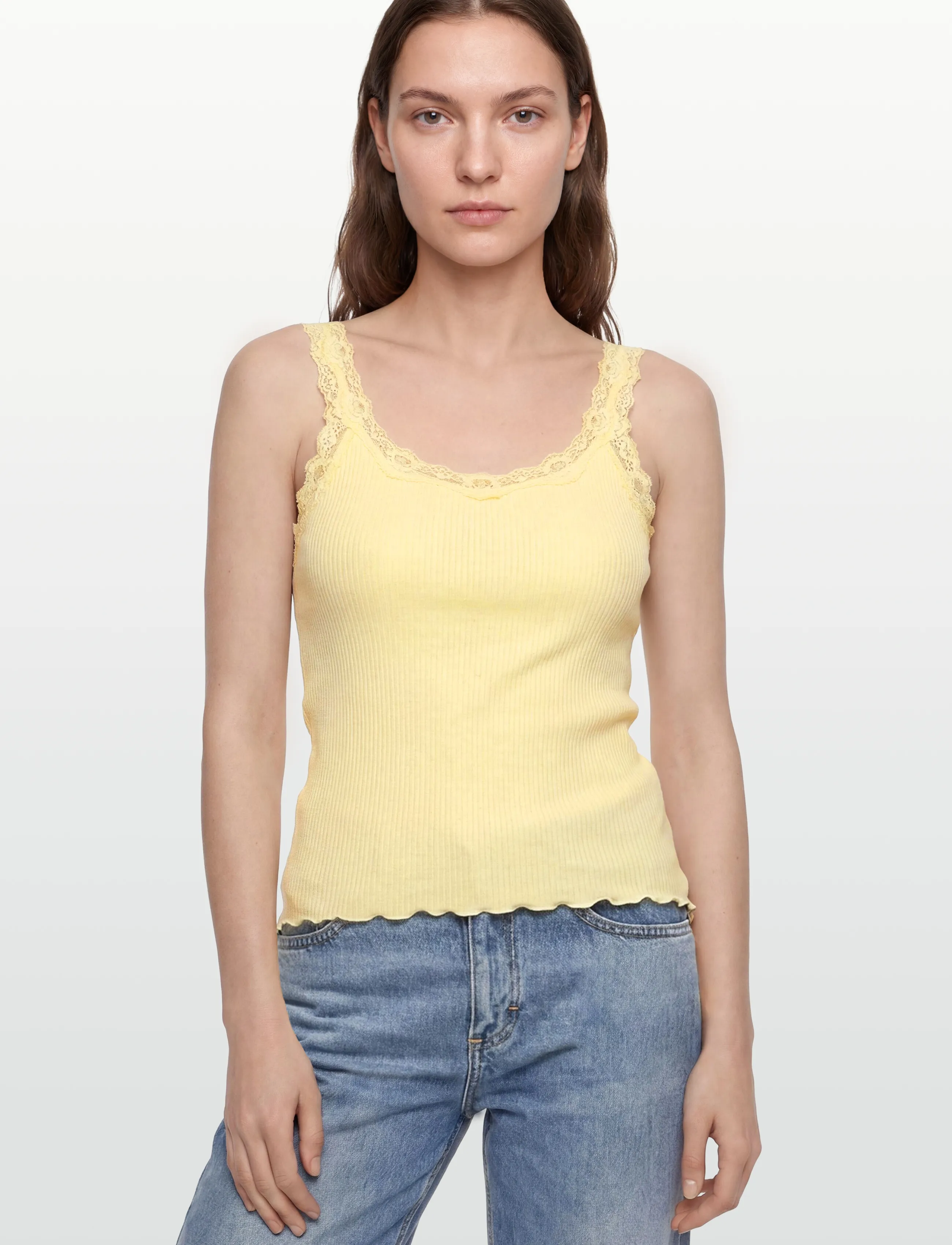 Rosemunde - RWBabette Silk SL Deep Back Lace To - Ärmellose tops - flan - 3