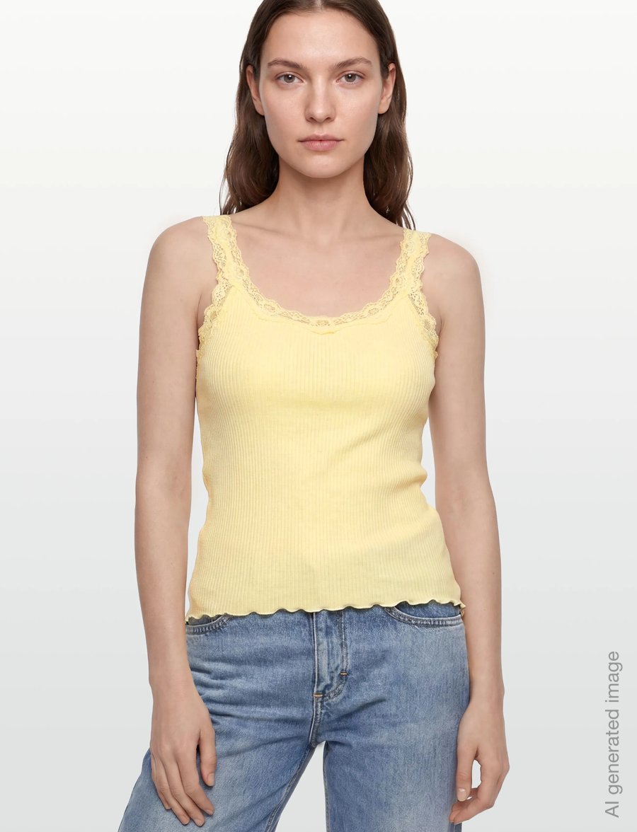 Rosemunde - RWBabette Silk SL Deep Back Lace To - Ärmellose tops - flan - 3
