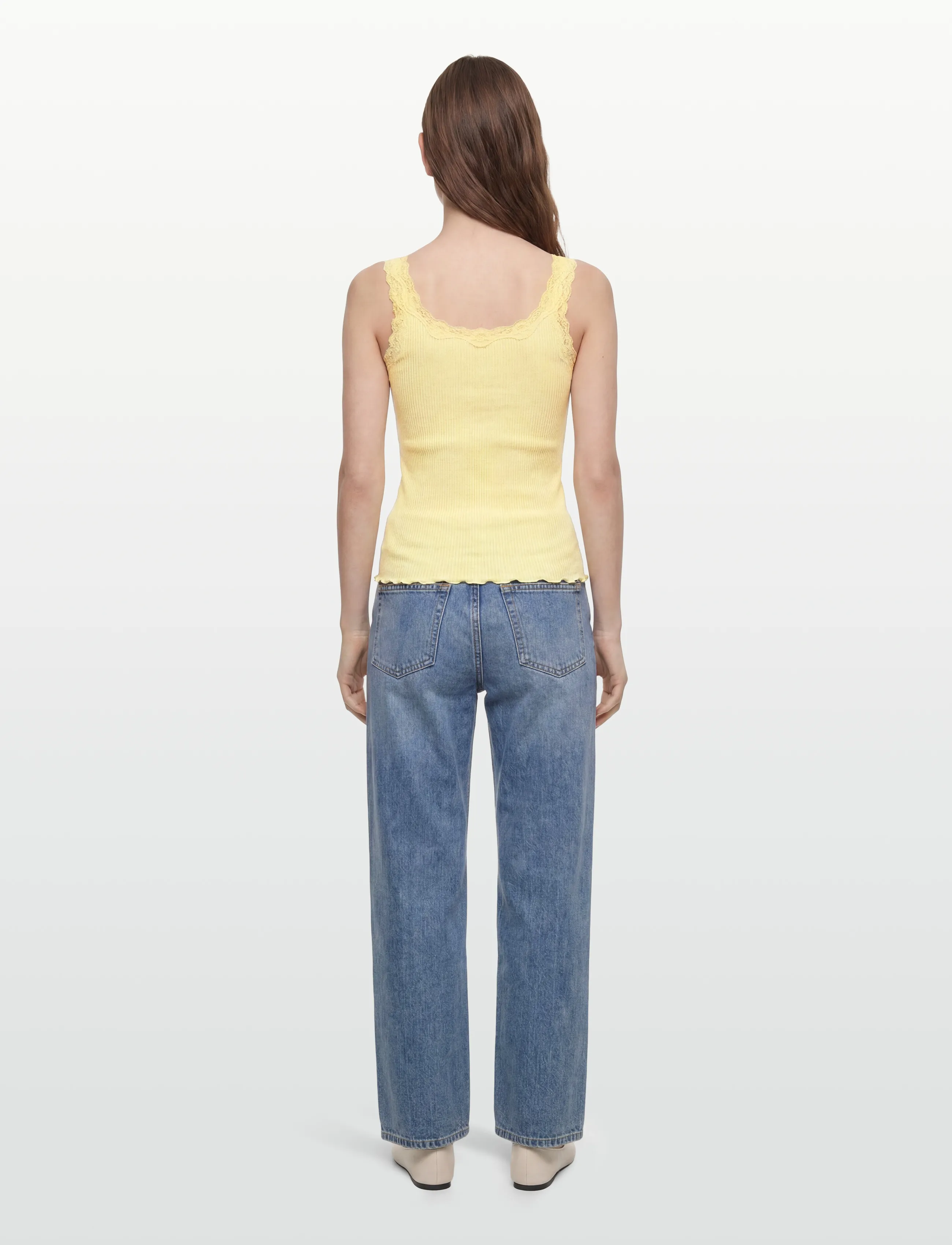 Rosemunde - RWBabette Silk SL Deep Back Lace To - Ärmellose tops - flan - 4
