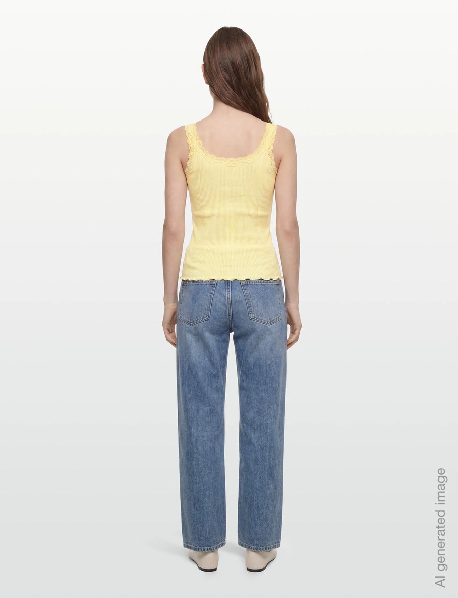Rosemunde - RWBabette Silk SL Deep Back Lace To - Ärmellose tops - flan - 4