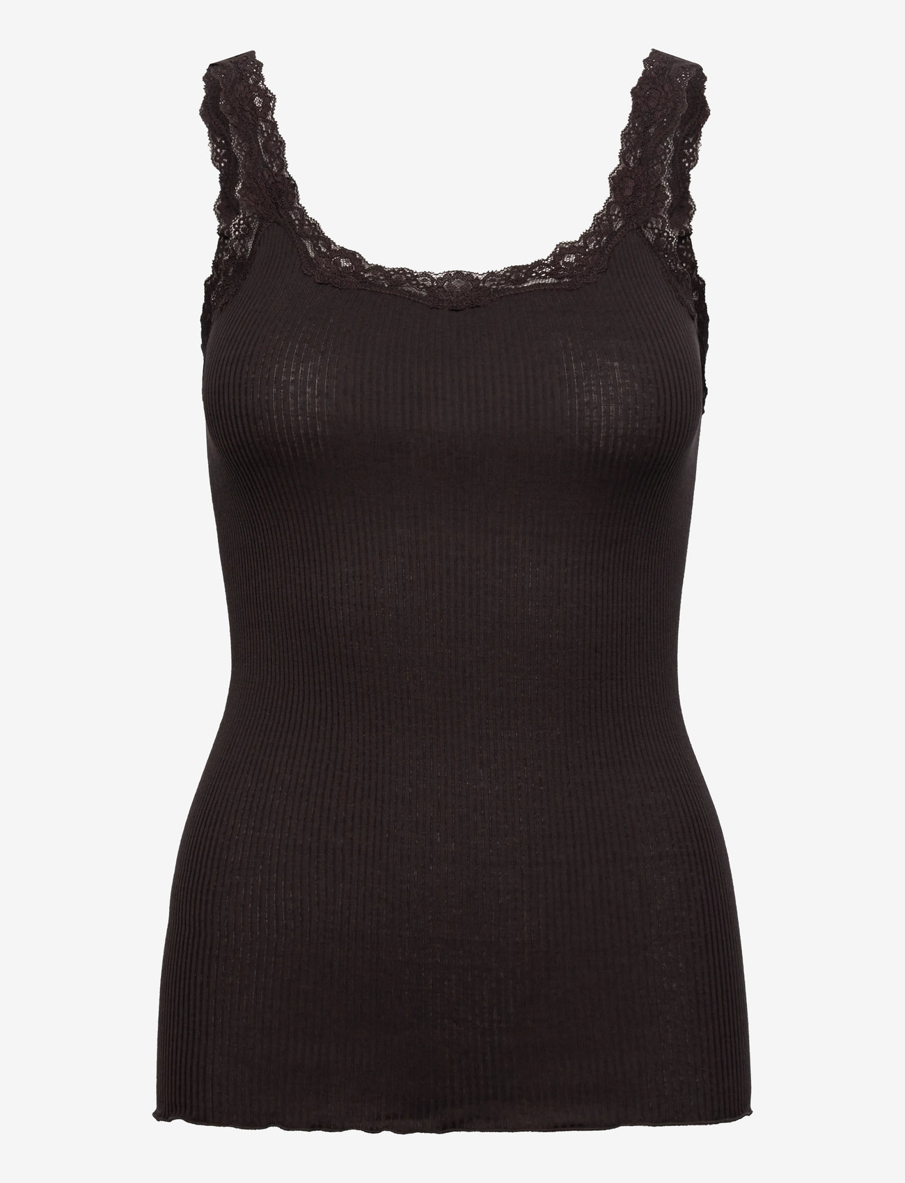 Rosemunde - RWBabette SL Deep Back Lace Top - tanktops - ganache - 0