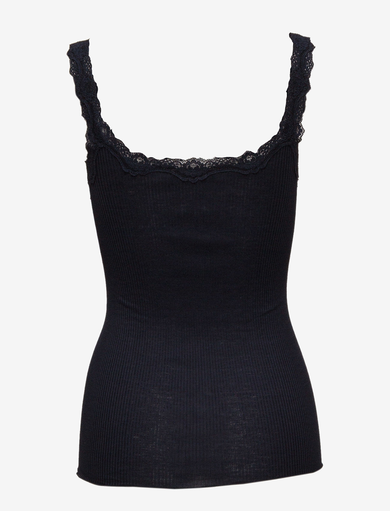 Rosemunde - RWBabette Silk SL Deep Back Lace Top - topid ja varrukateta alussärgid - navy - 1
