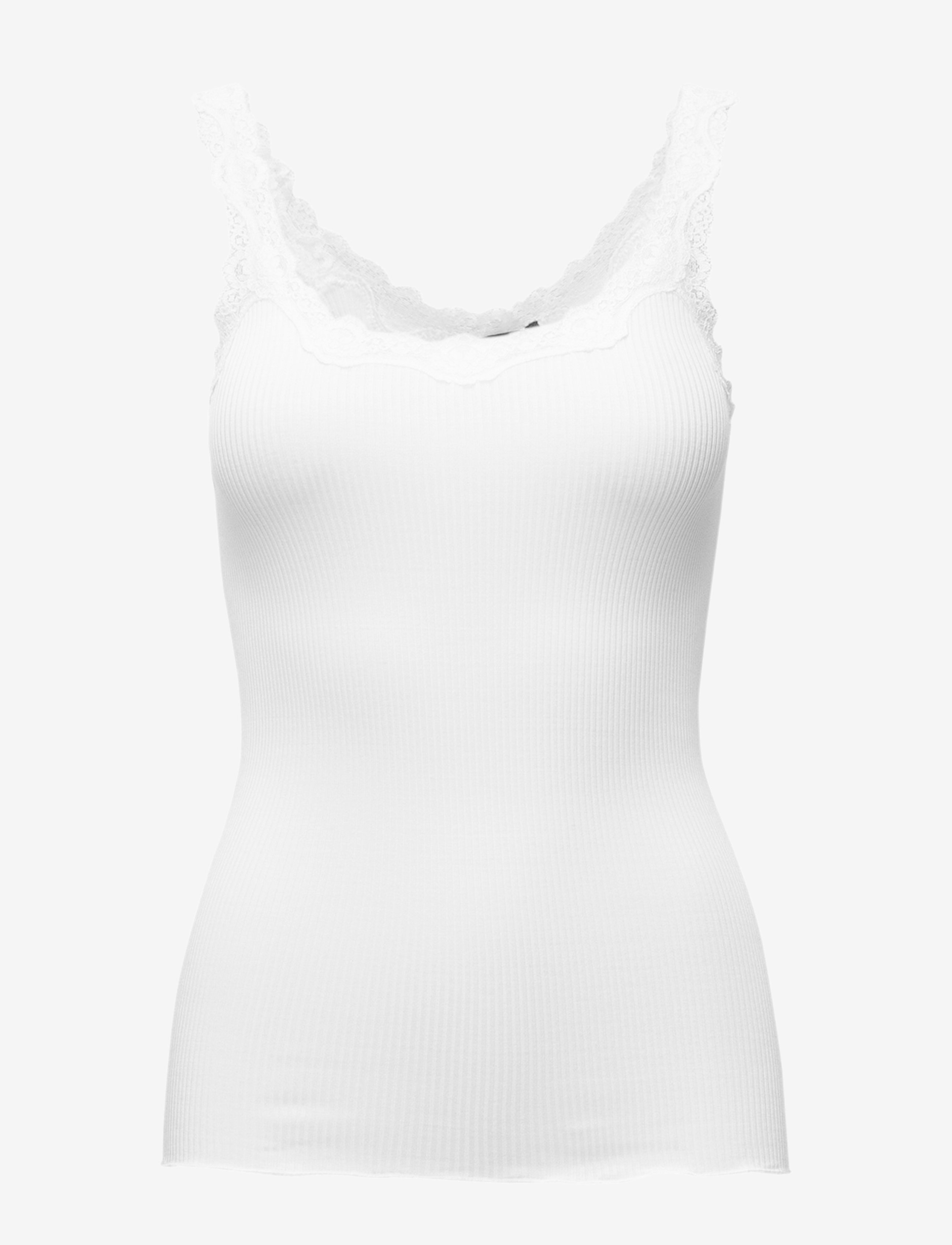 Rosemunde RWBabette Silk SL Deep Back Lace To - Kleidung - NEW WHITE / white