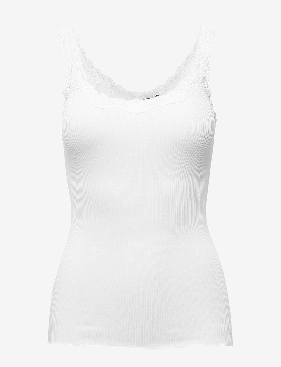 Rosemunde - RWBabette Silk SL Deep Back Lace Top - Ärmellose tops - new white - 0