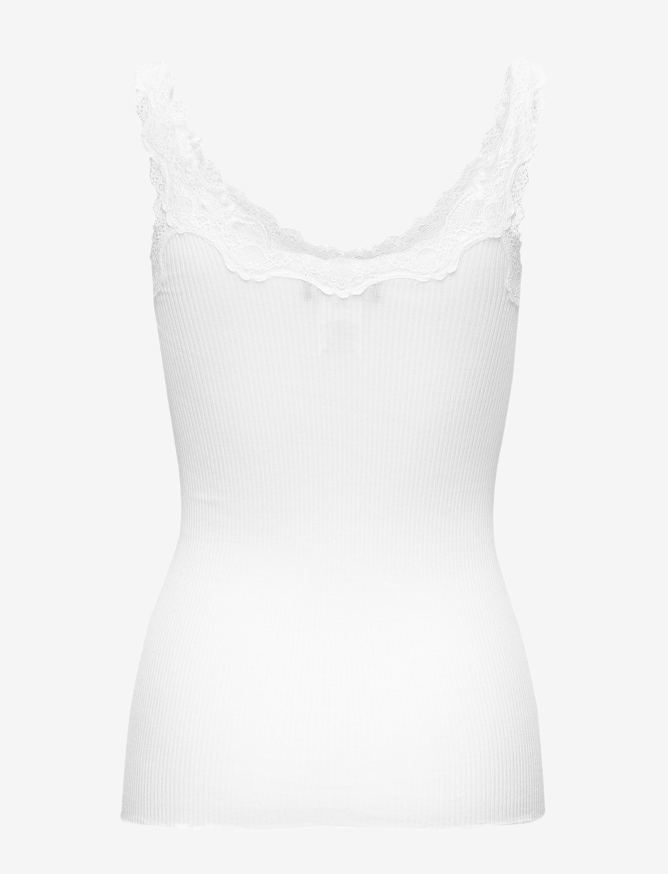 Rosemunde - Silk top w/ lace - hihattomat topit - new white - 1