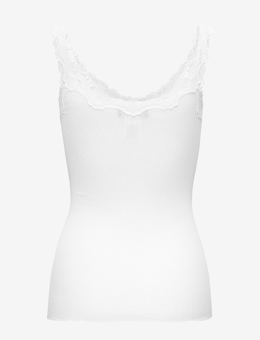 Rosemunde - RWBabette Silk SL Deep Back Lace Top - Ärmellose tops - new white - 1